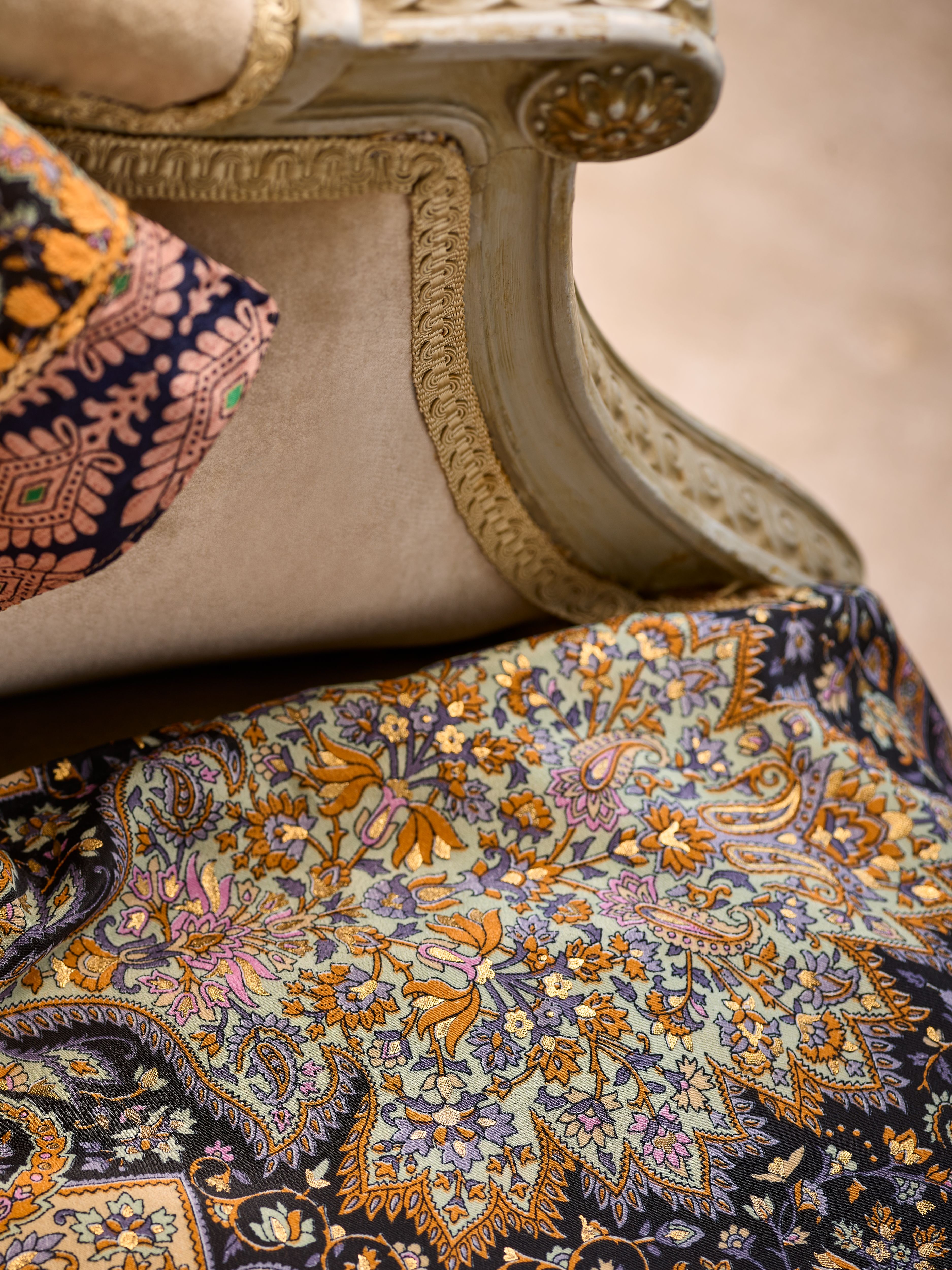 Jaypur Saree Kimono Festive Gold Lifestyle with Product Elements