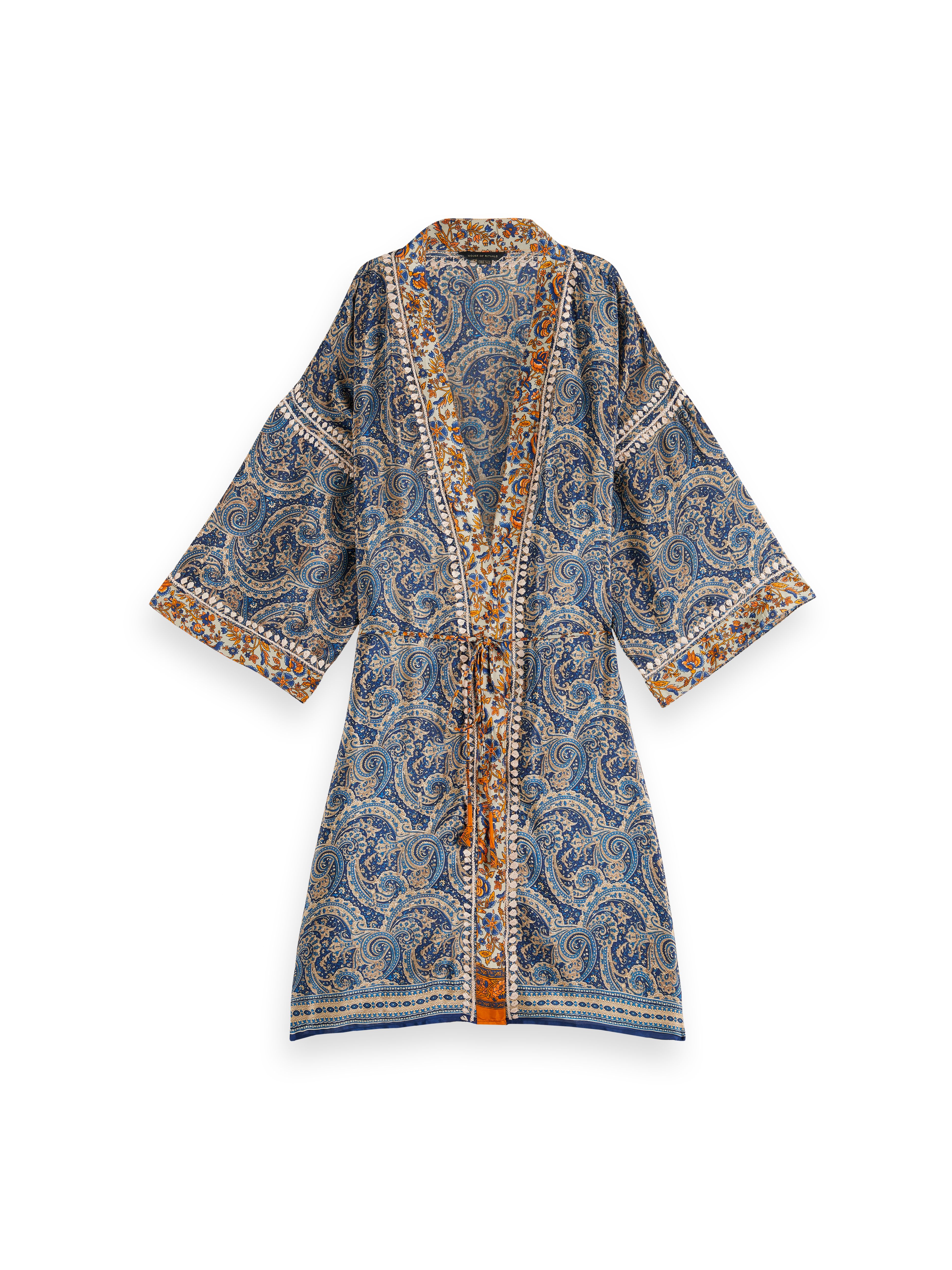 Jaypur Saree Kimono Cobalt Blue