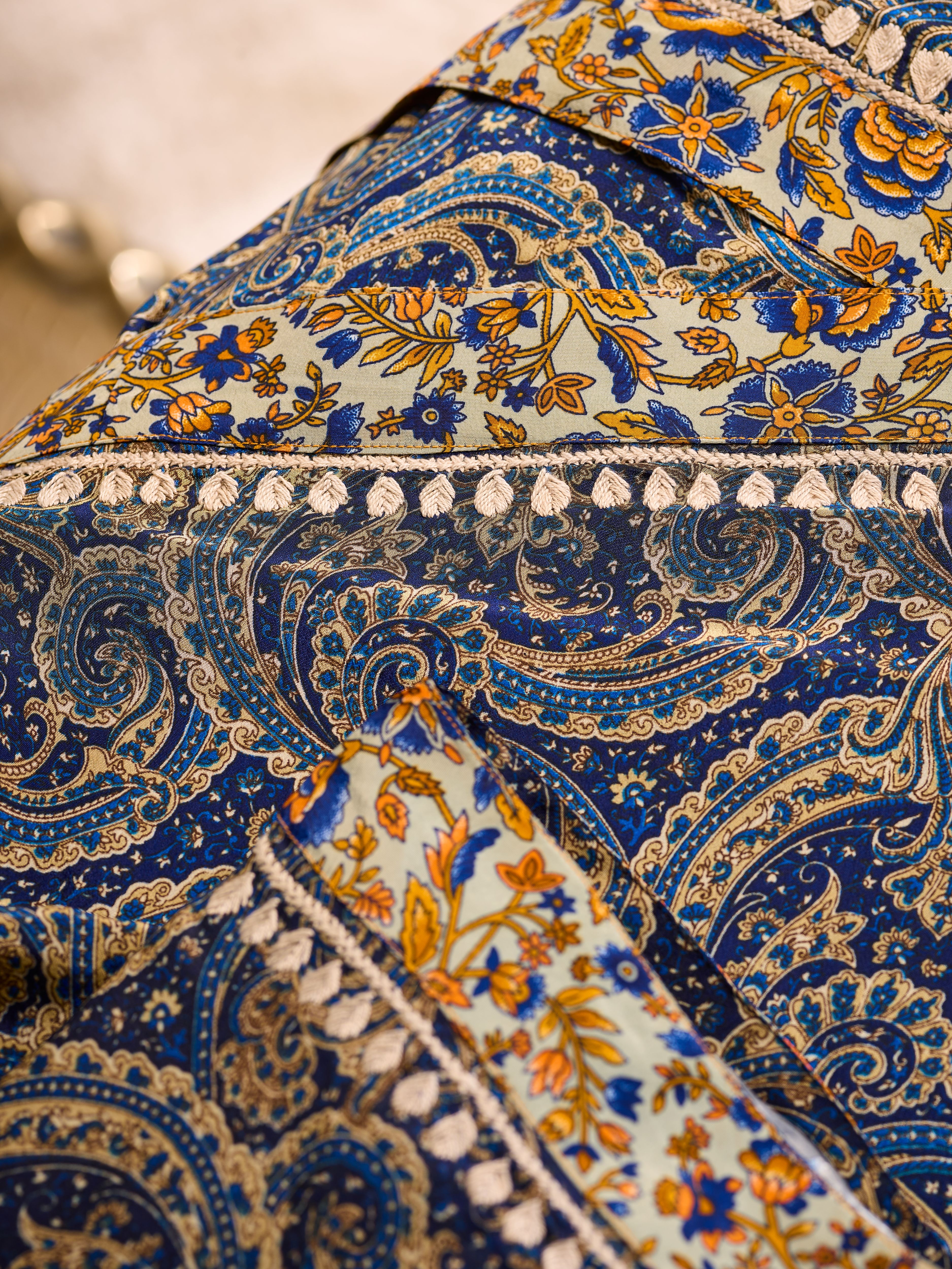 Jaypur Saree Kimono Cobalt Blue Lifestyle with Product Elements