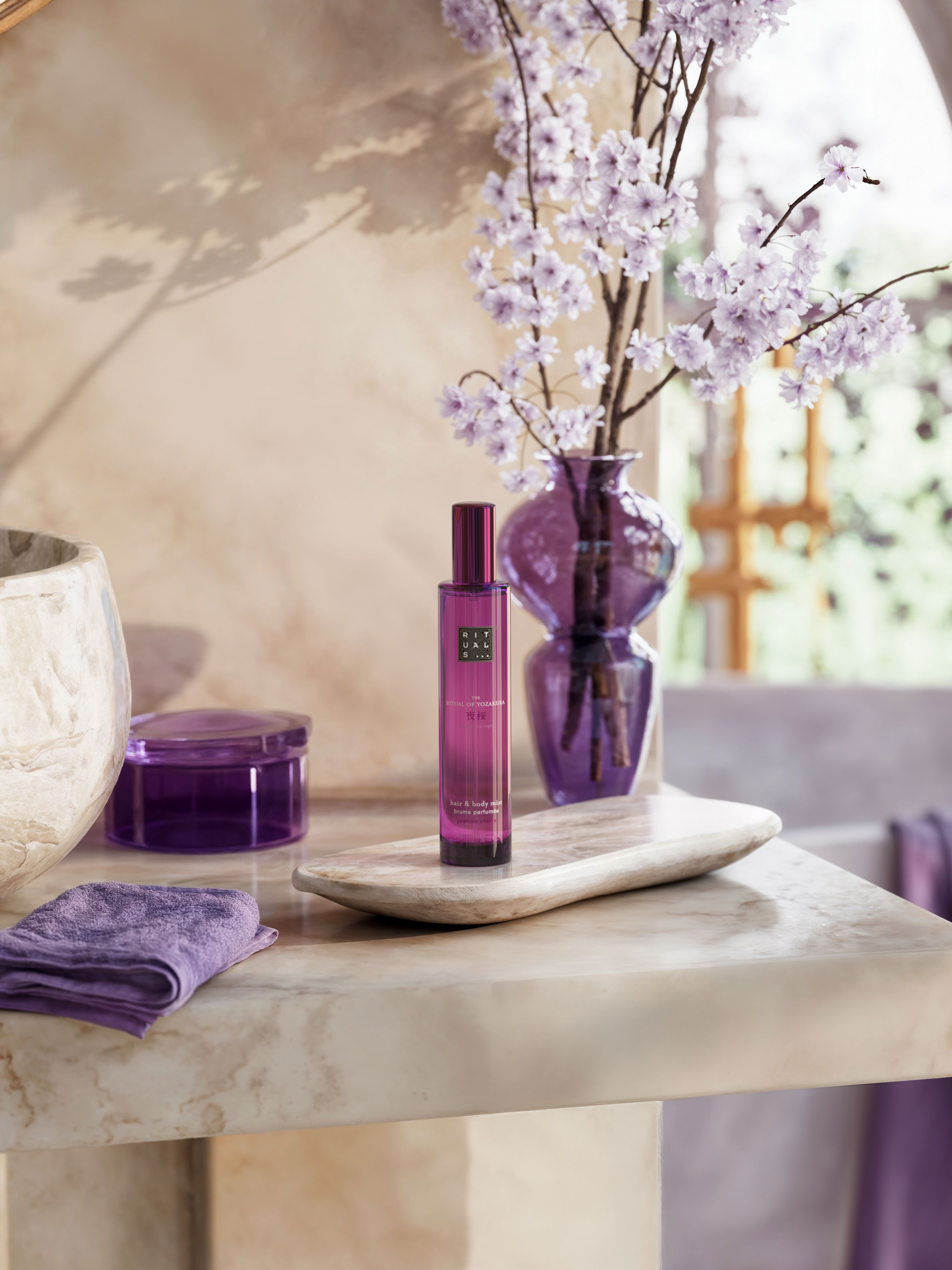 The Ritual of Yozakura Hair & Body Mist Lifestyle with Product