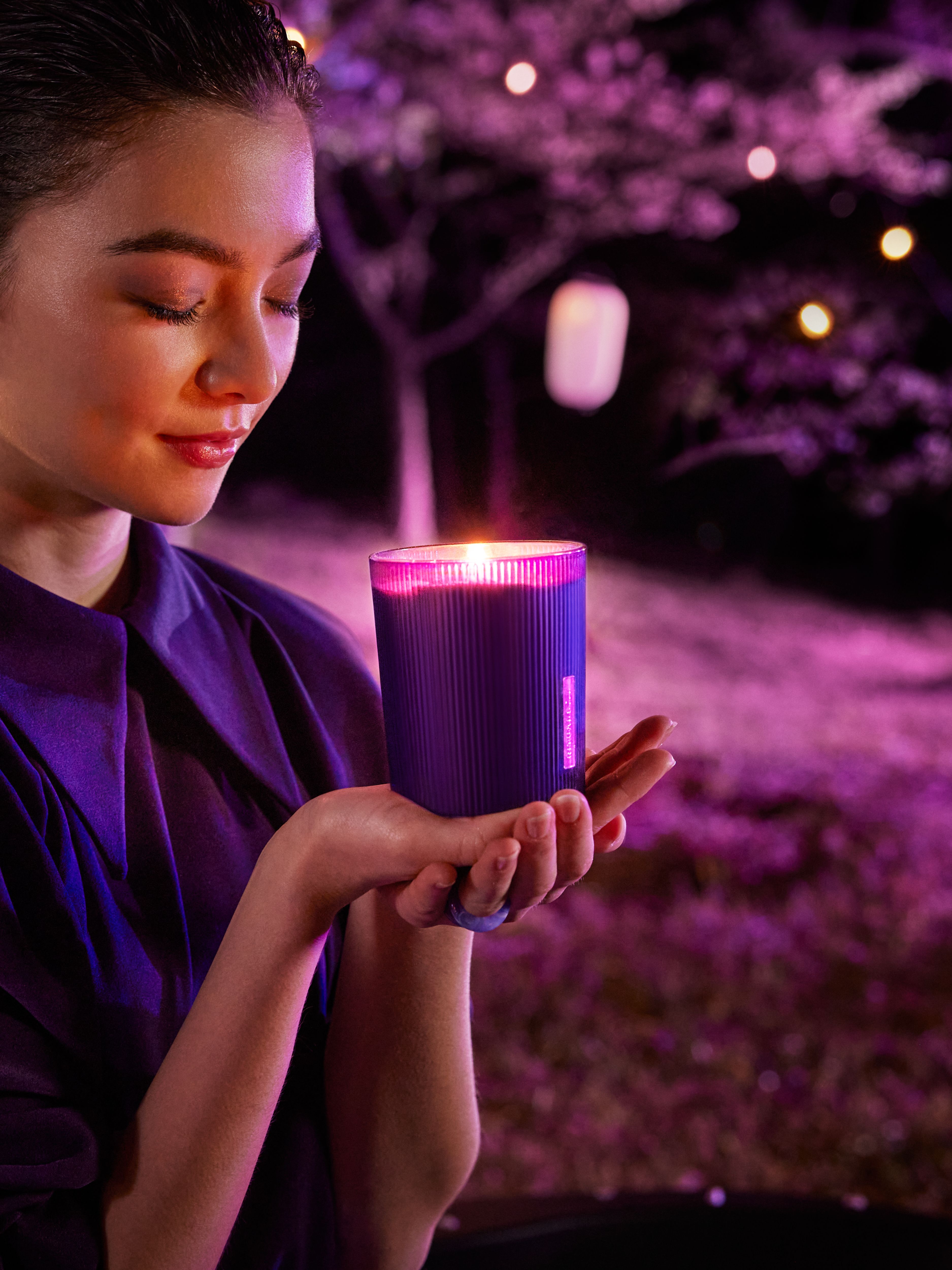 The Ritual of Yozakura Scented Candle Lifestyle with Product