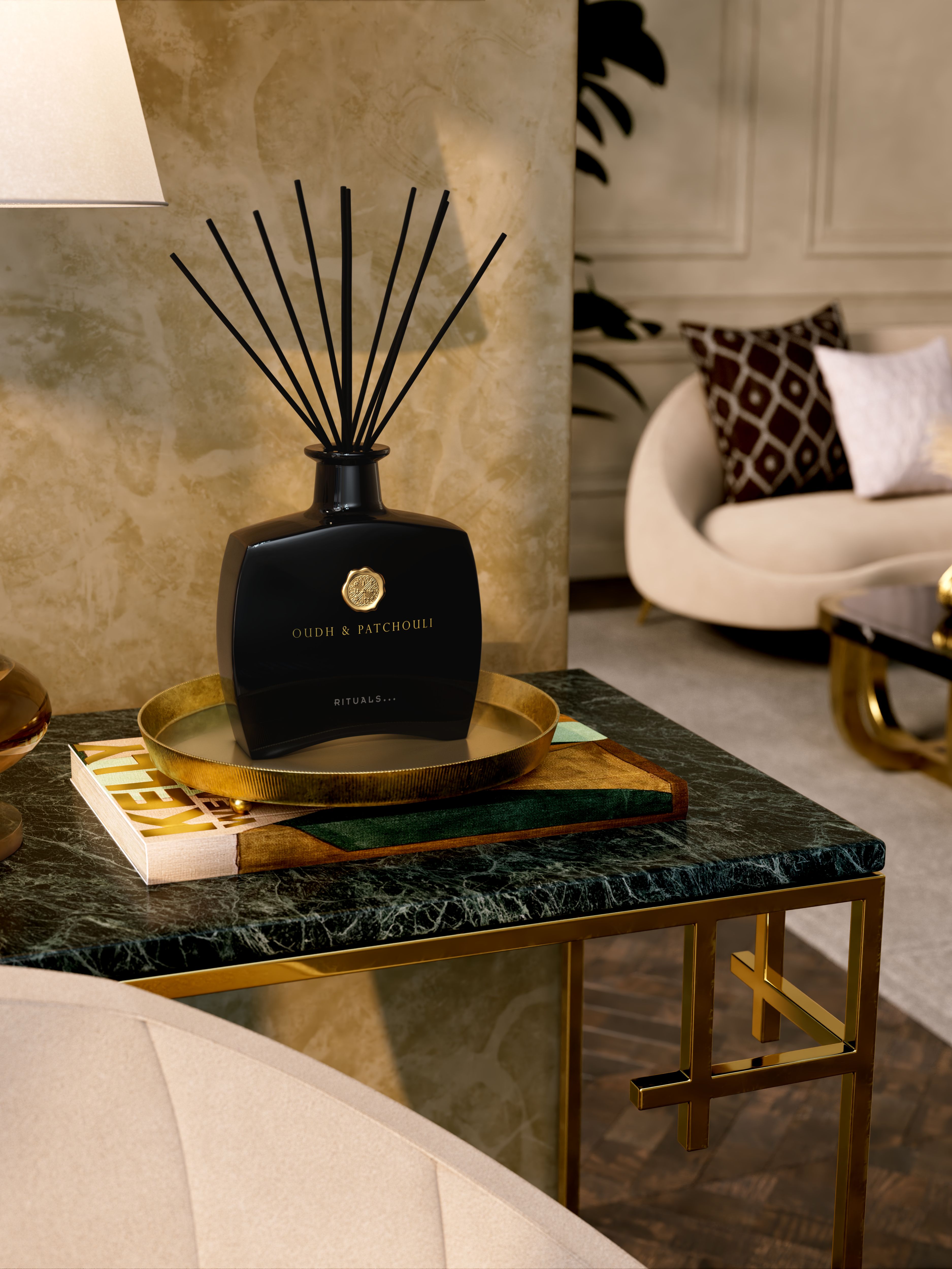 The Ritual of Oudh Fragrance Sticks Lifestyle with Product