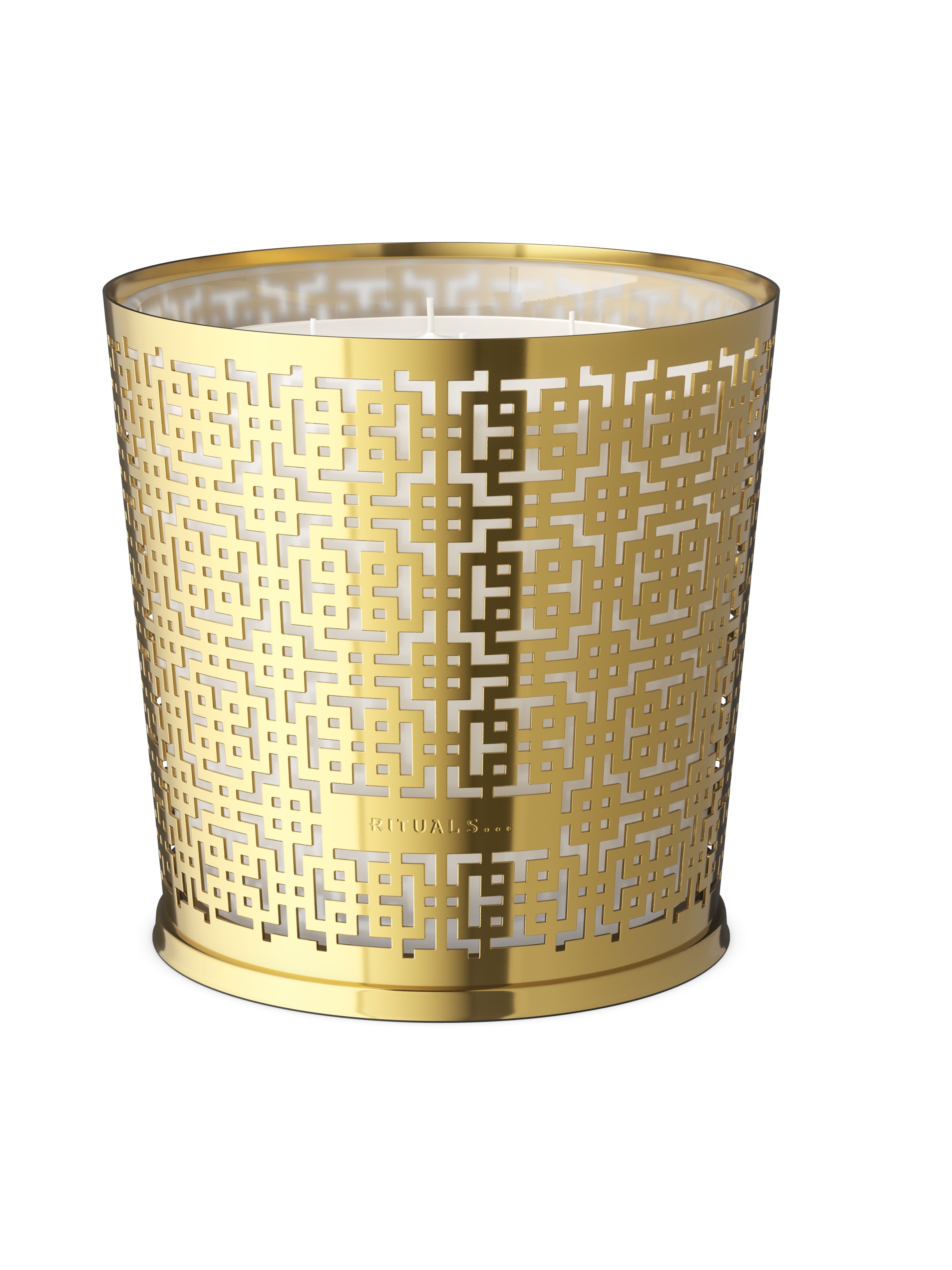 Black Oudh Scented Candle & Metal Window Gold sleeve 1600g