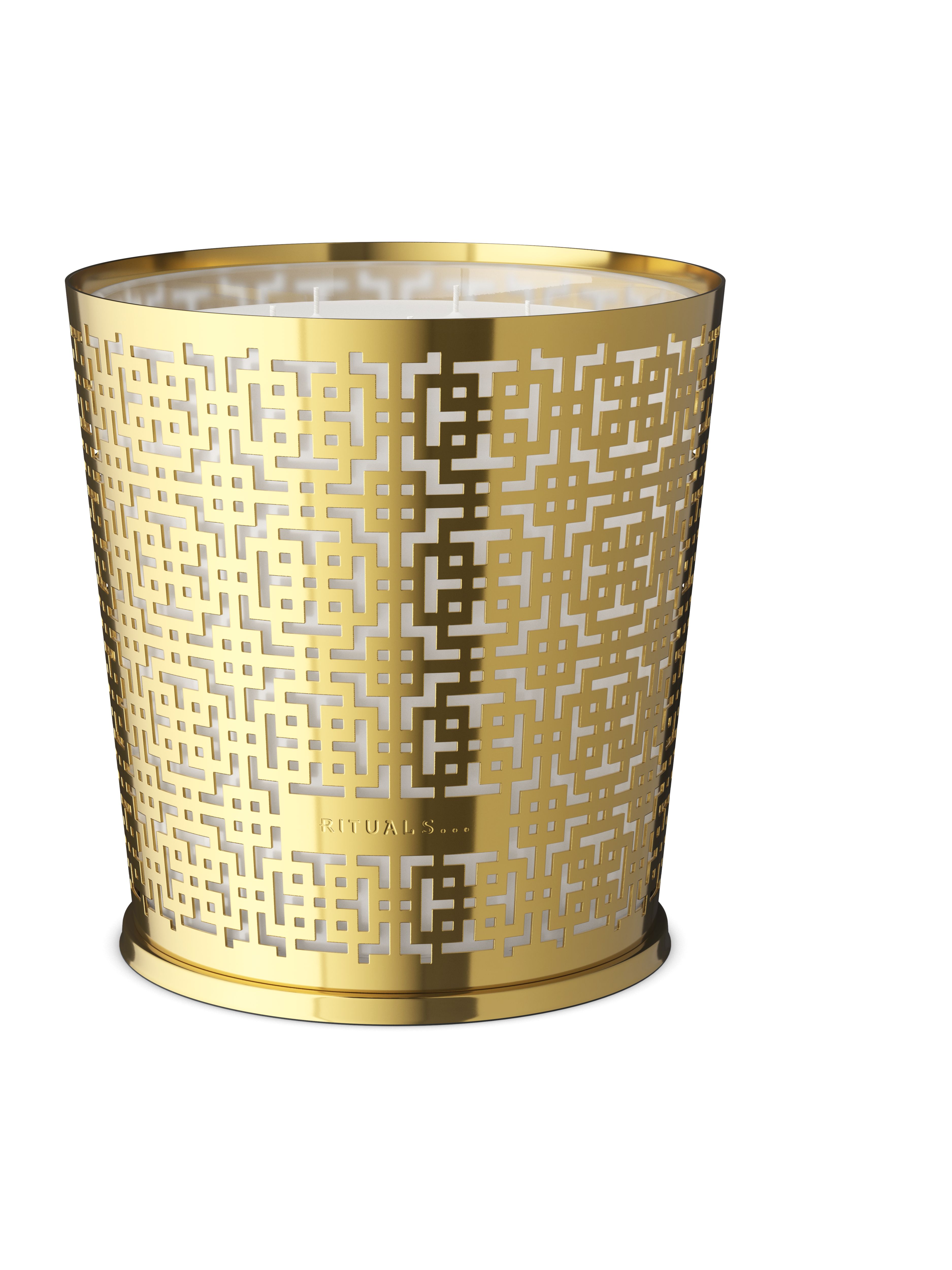 Black Oudh Scented Candle & Metal Window Gold sleeve 2500g