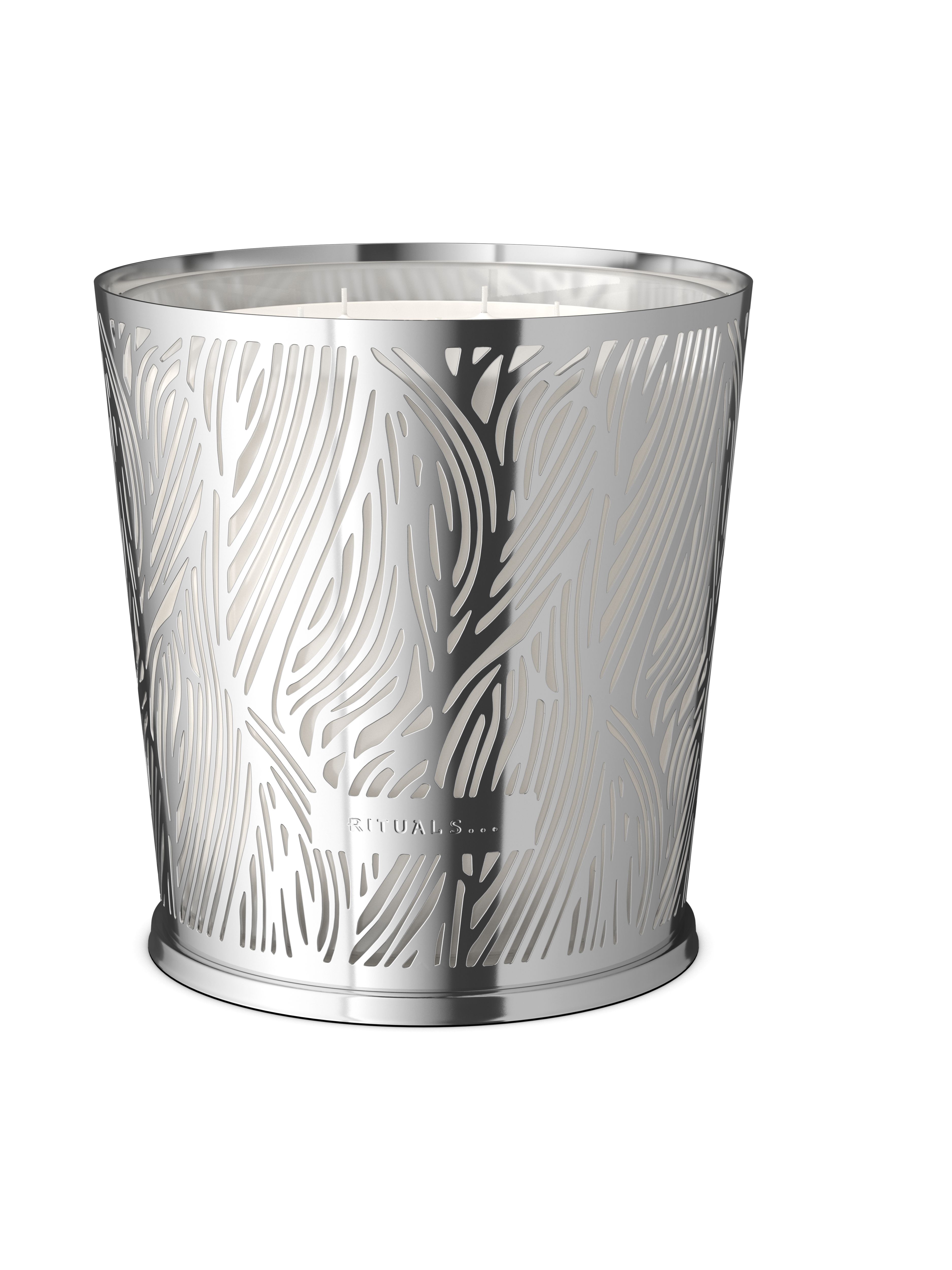 Orris Mimosa Scented Candle & Metal Leaves Silver sleeve 250