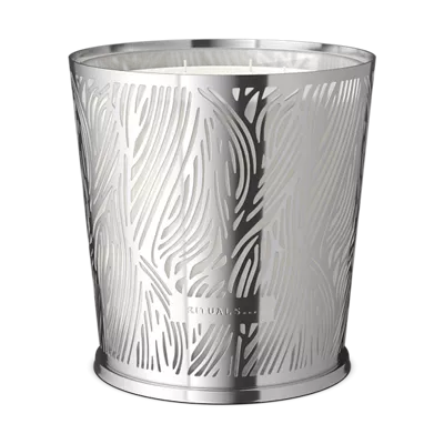 vela perfumada com manga de metal