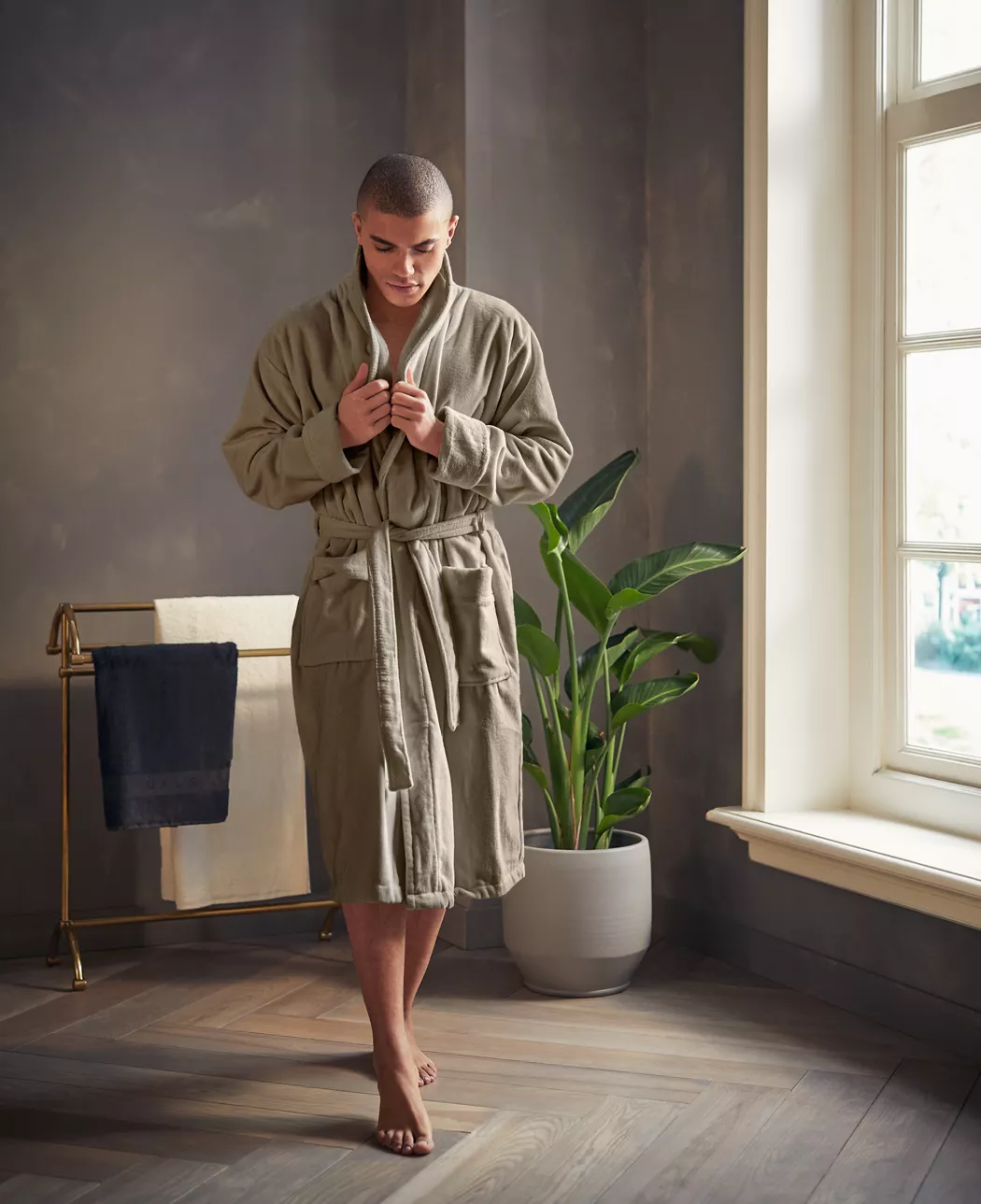 Colonial Bath Robes Reversible Dressing Gown In Marmalade Shibumi