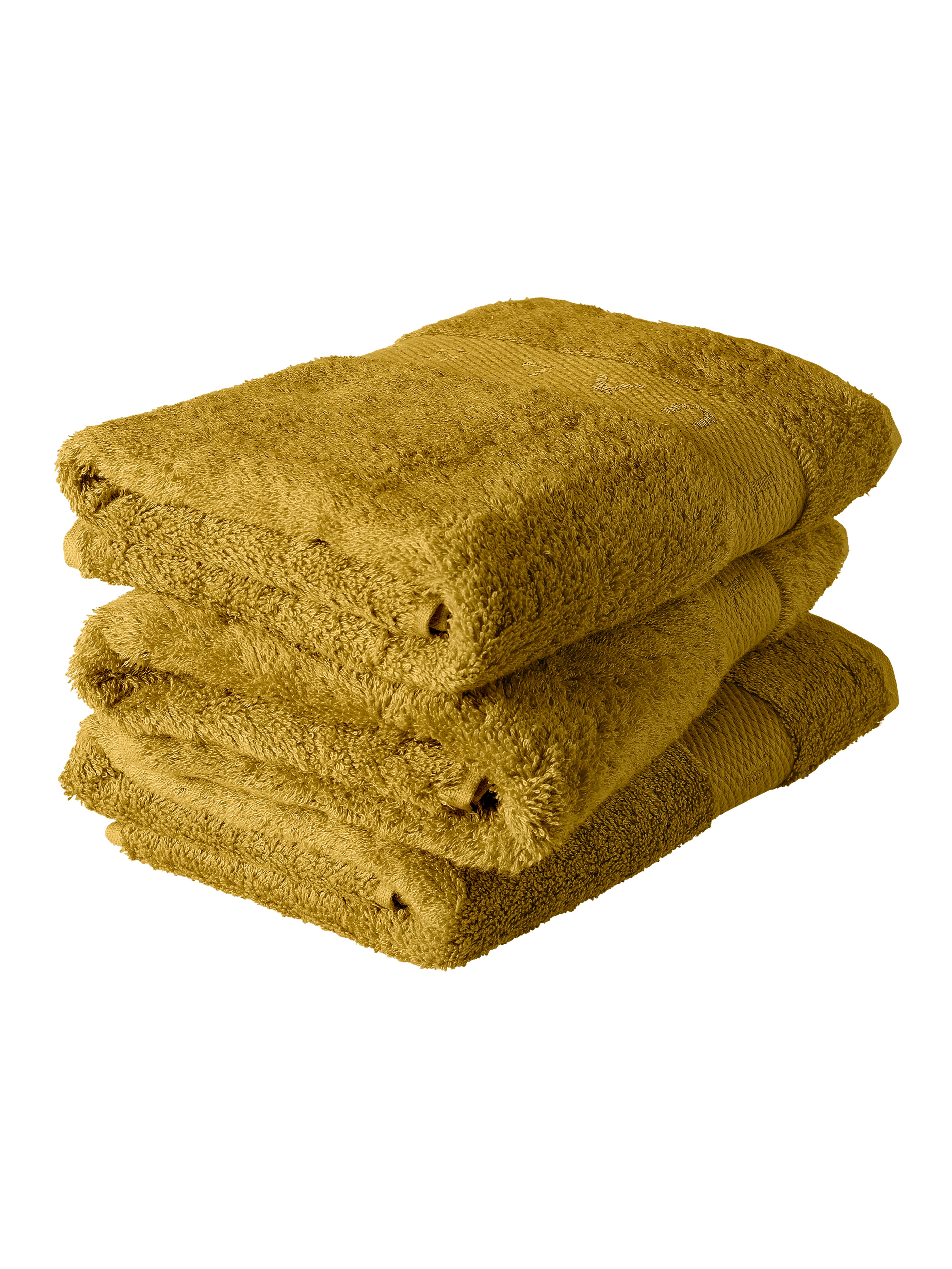 3 grandes serviettes invité 560 g/m² Caramel 40x60 cm Sensoft | Maisons