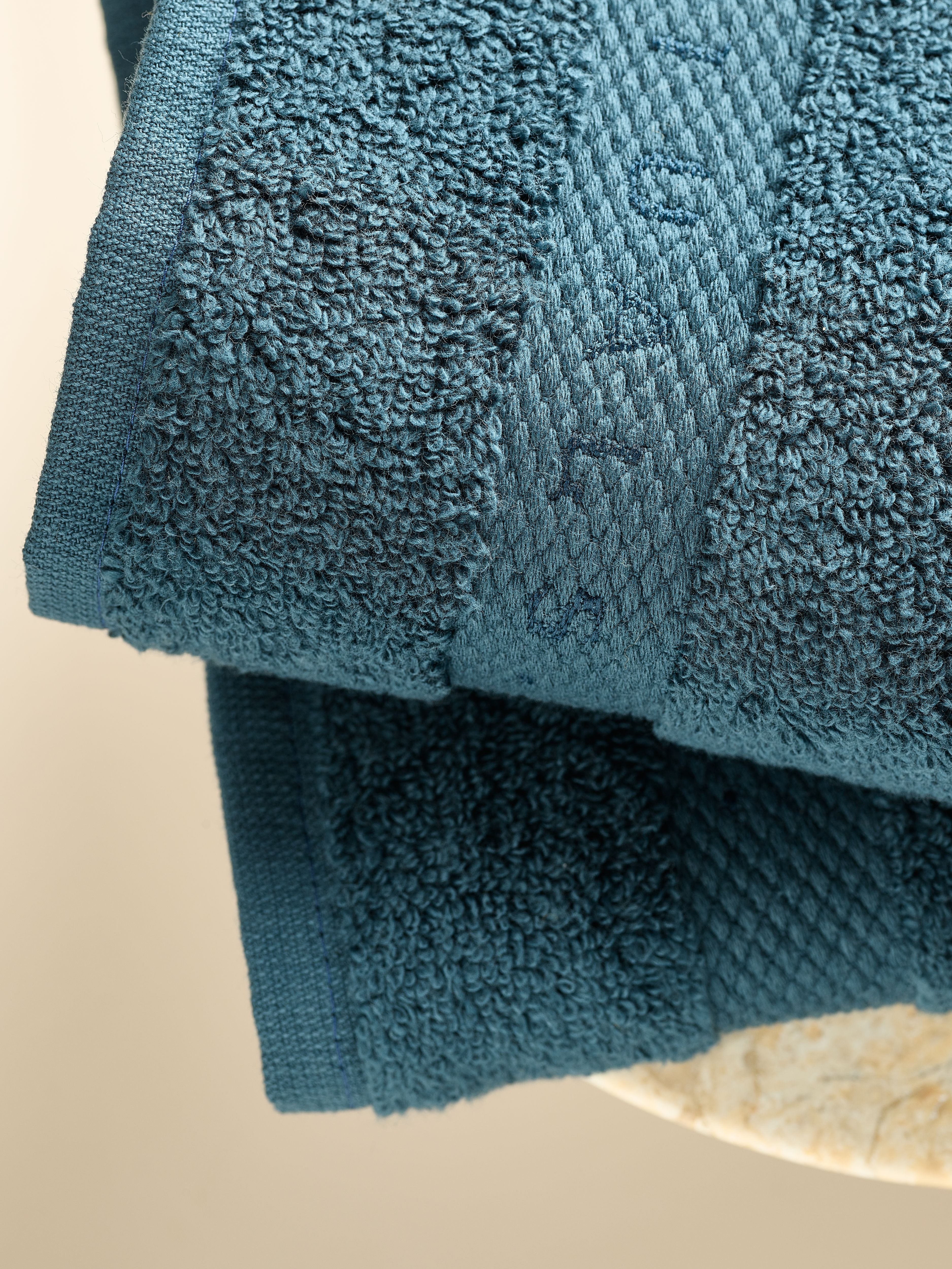 Super Smooth Cotton Guest Towel 30x30cm Petrol Lifestyle with Product Elements