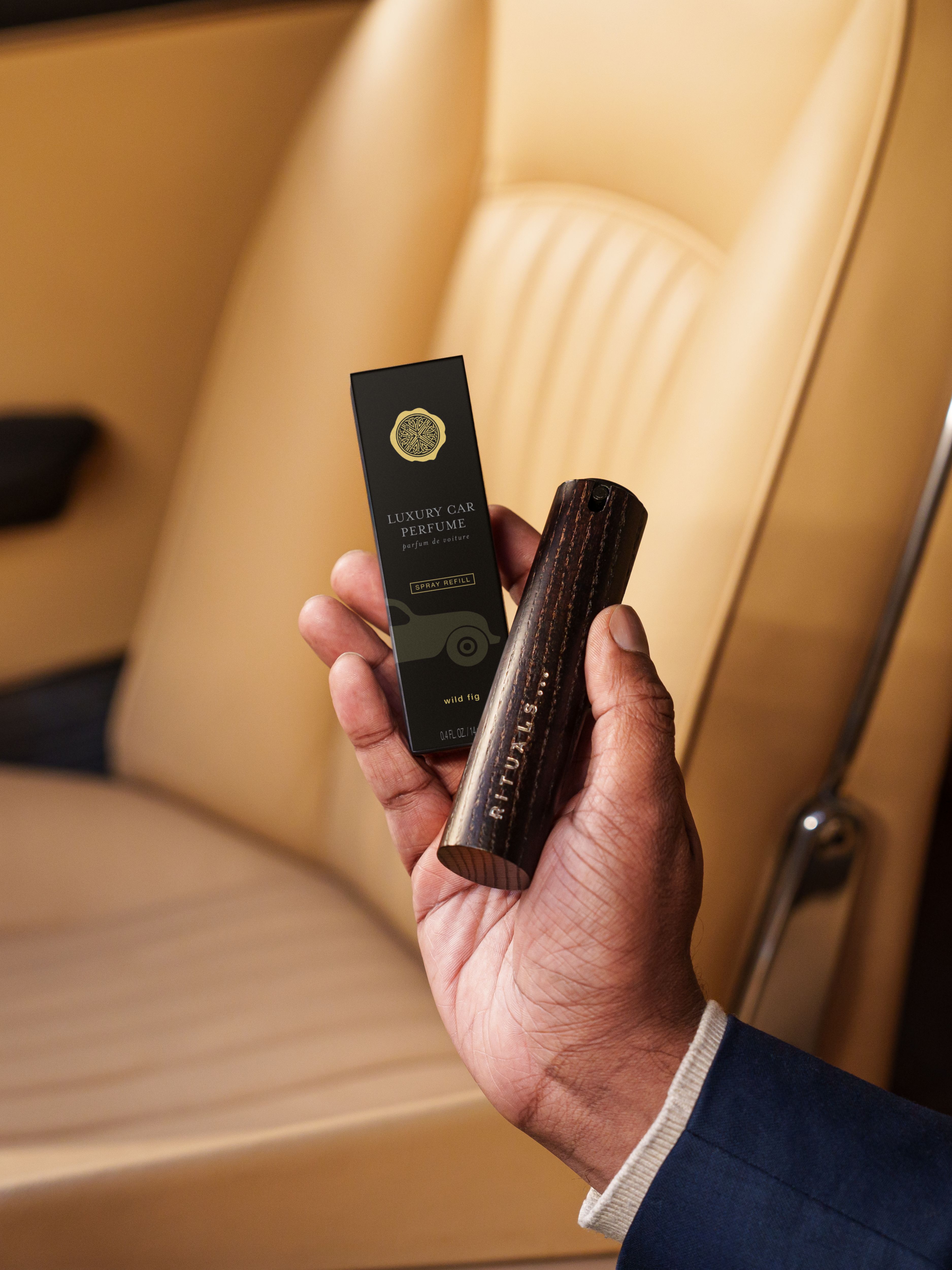 Wild Fig Car Perfume Lifestyle with Product