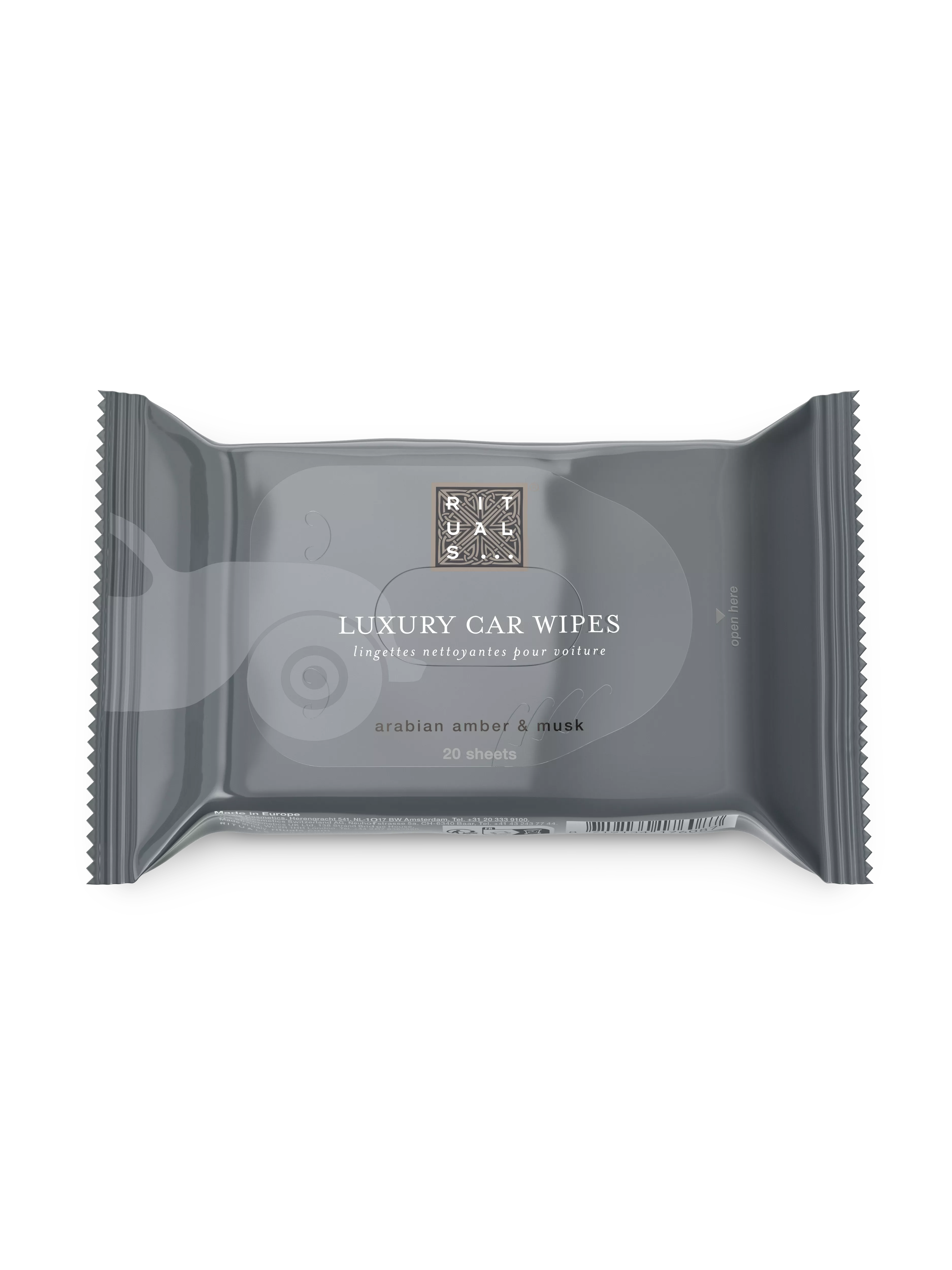 car interior cleaning wipes, homme, Black, 20 x 1 gr, RITUALS