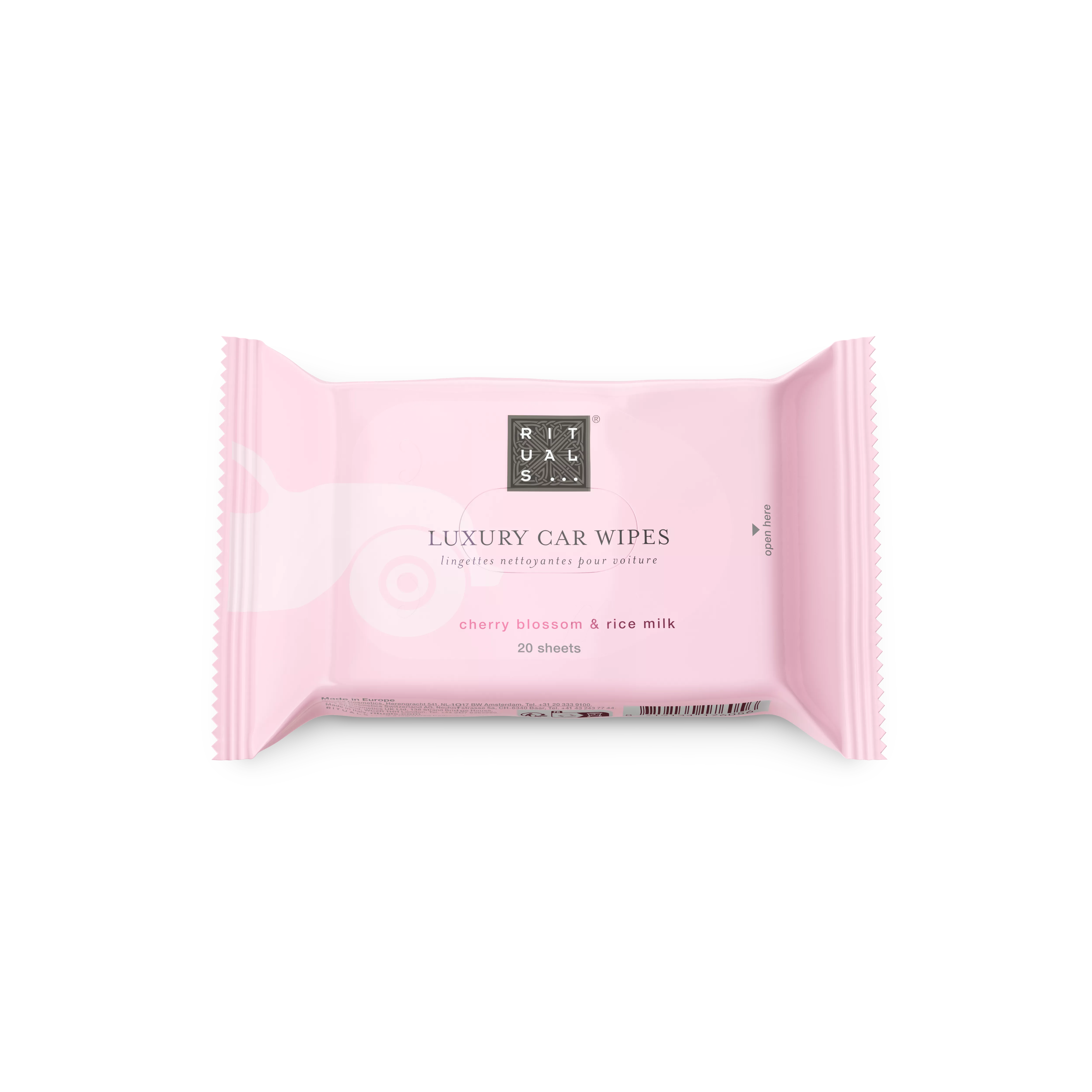 törlőkendő az autó belső terének tisztításához, sakura, White, 20 x 1 gr, RITUALS