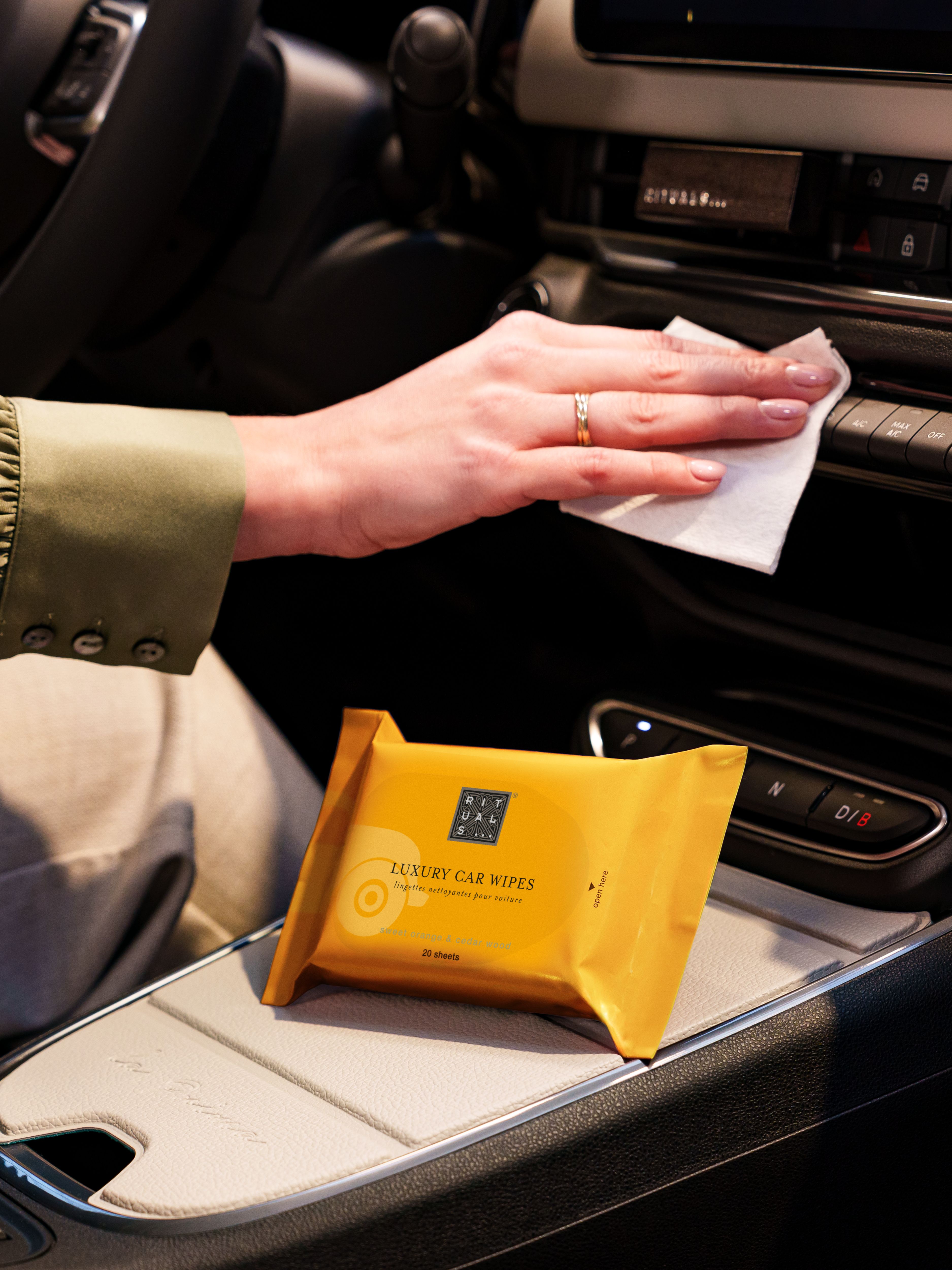 The Ritual of Mehr Car Wipes Lifestyle with Product