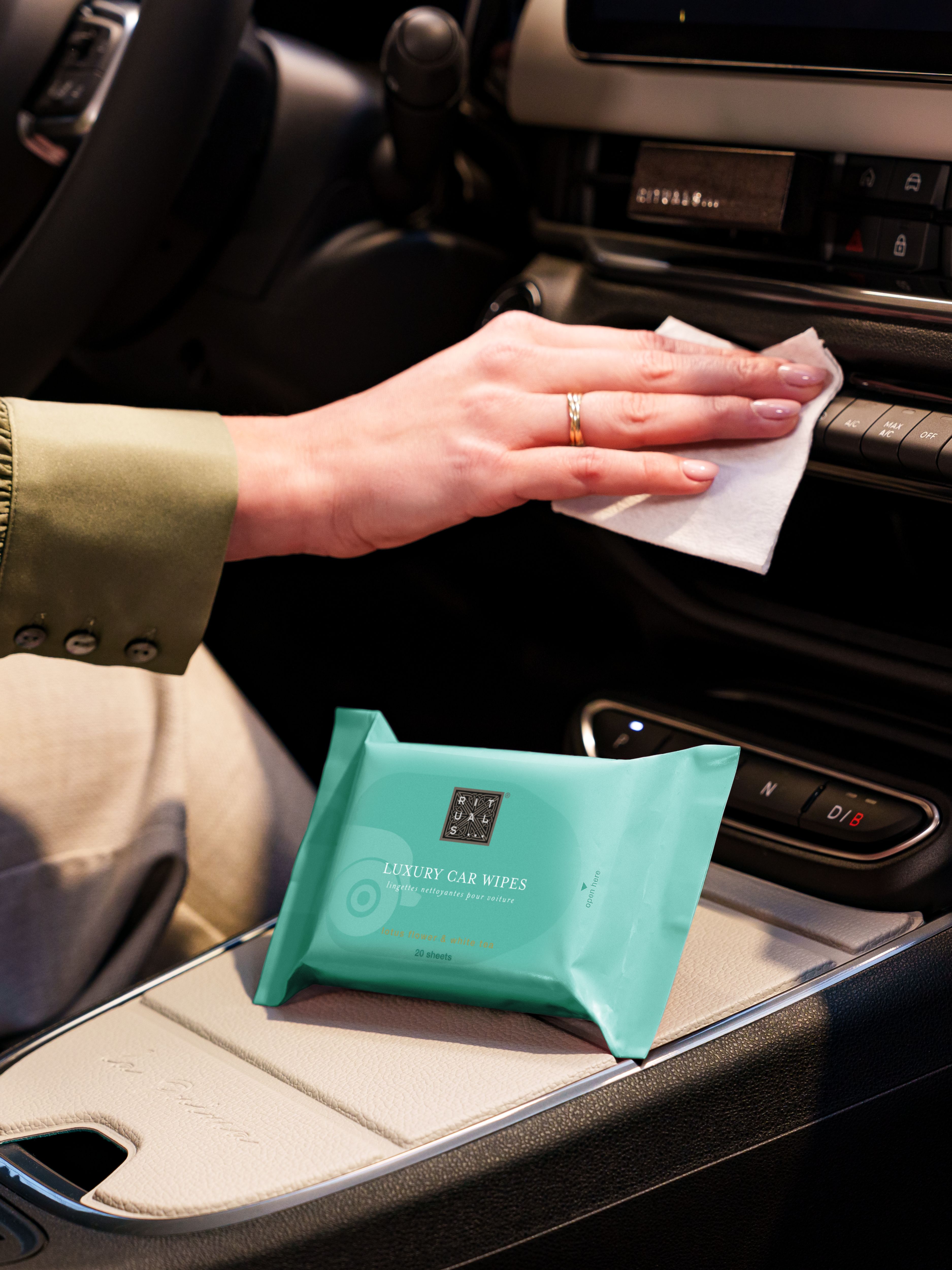 The Ritual of Karma Car Wipes Lifestyle with Product