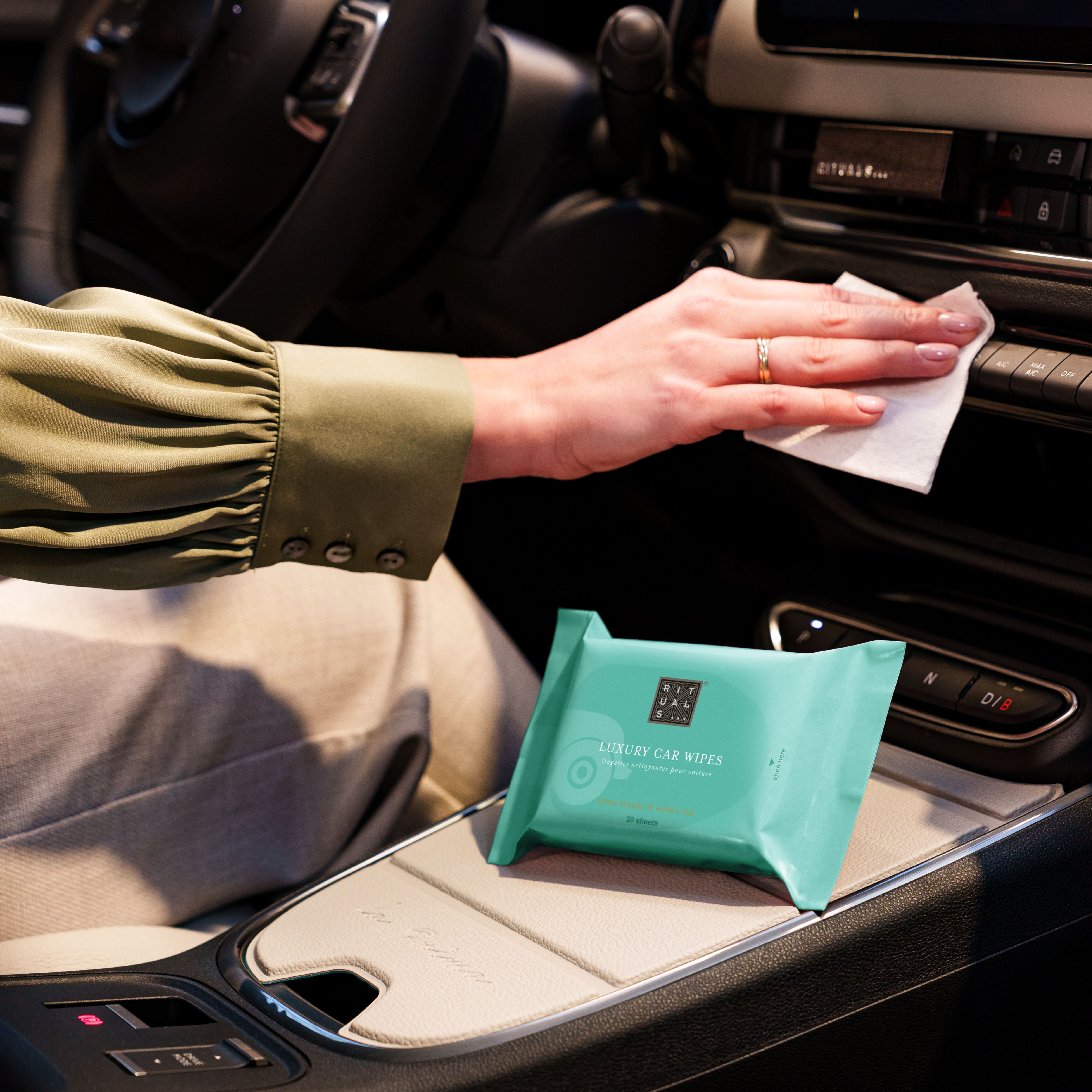 The Ritual of Karma Car Wipes Lifestyle with Product
