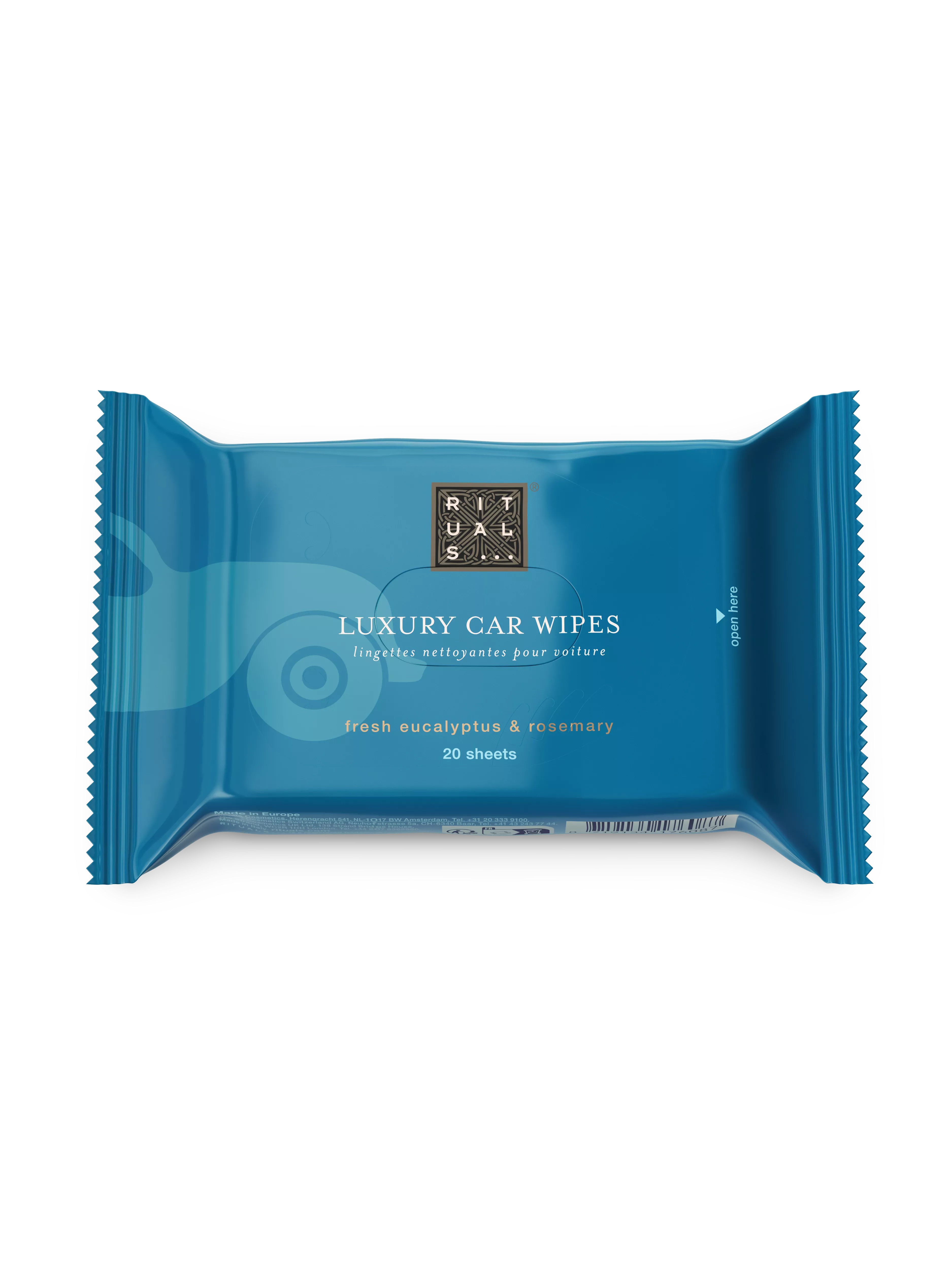 car interior cleaning wipes, hammam, Blue, 20 x 1 gr, RITUALS
