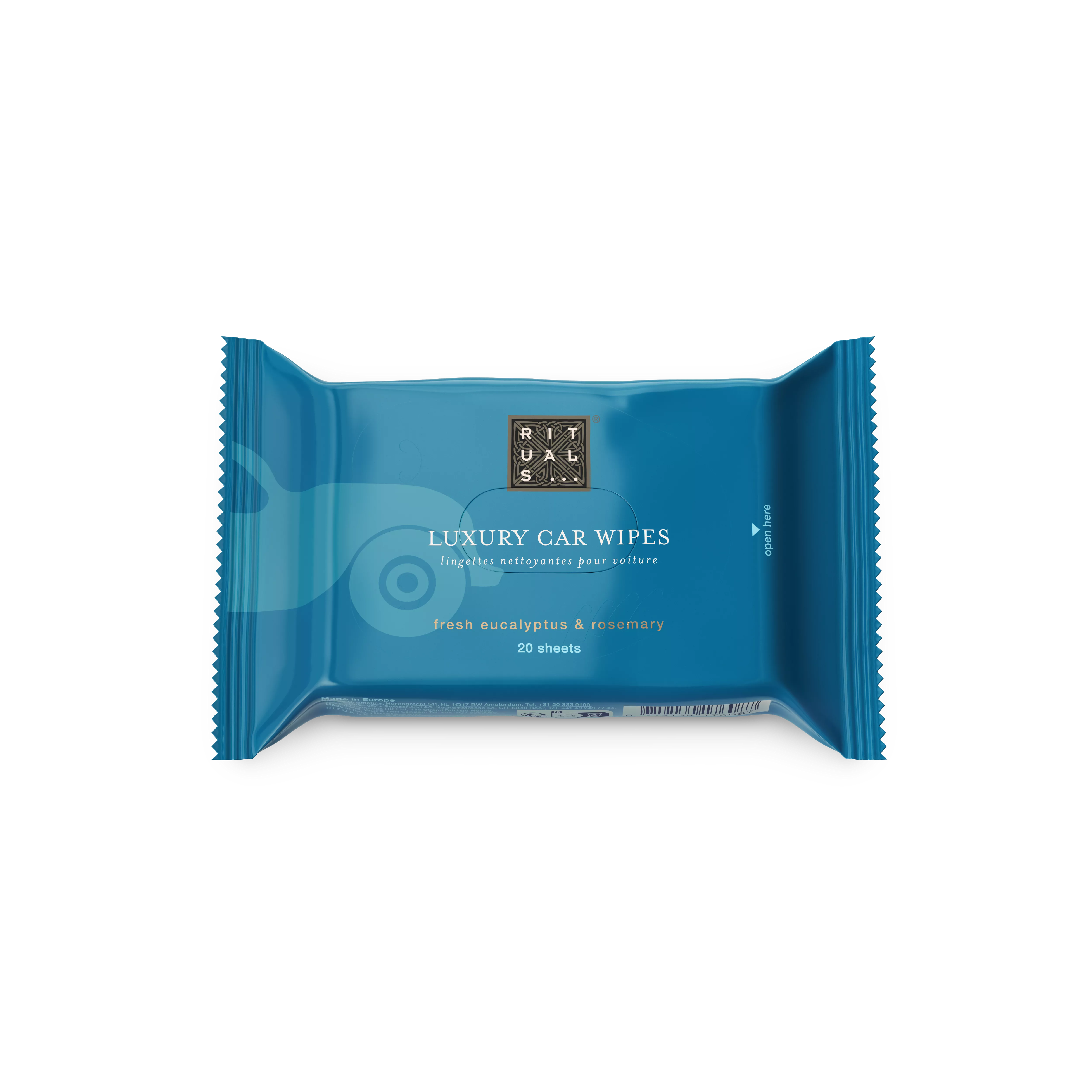 törlőkendő az autó belső terének tisztításához, hammam, Blue, 20 x 1 gr, RITUALS