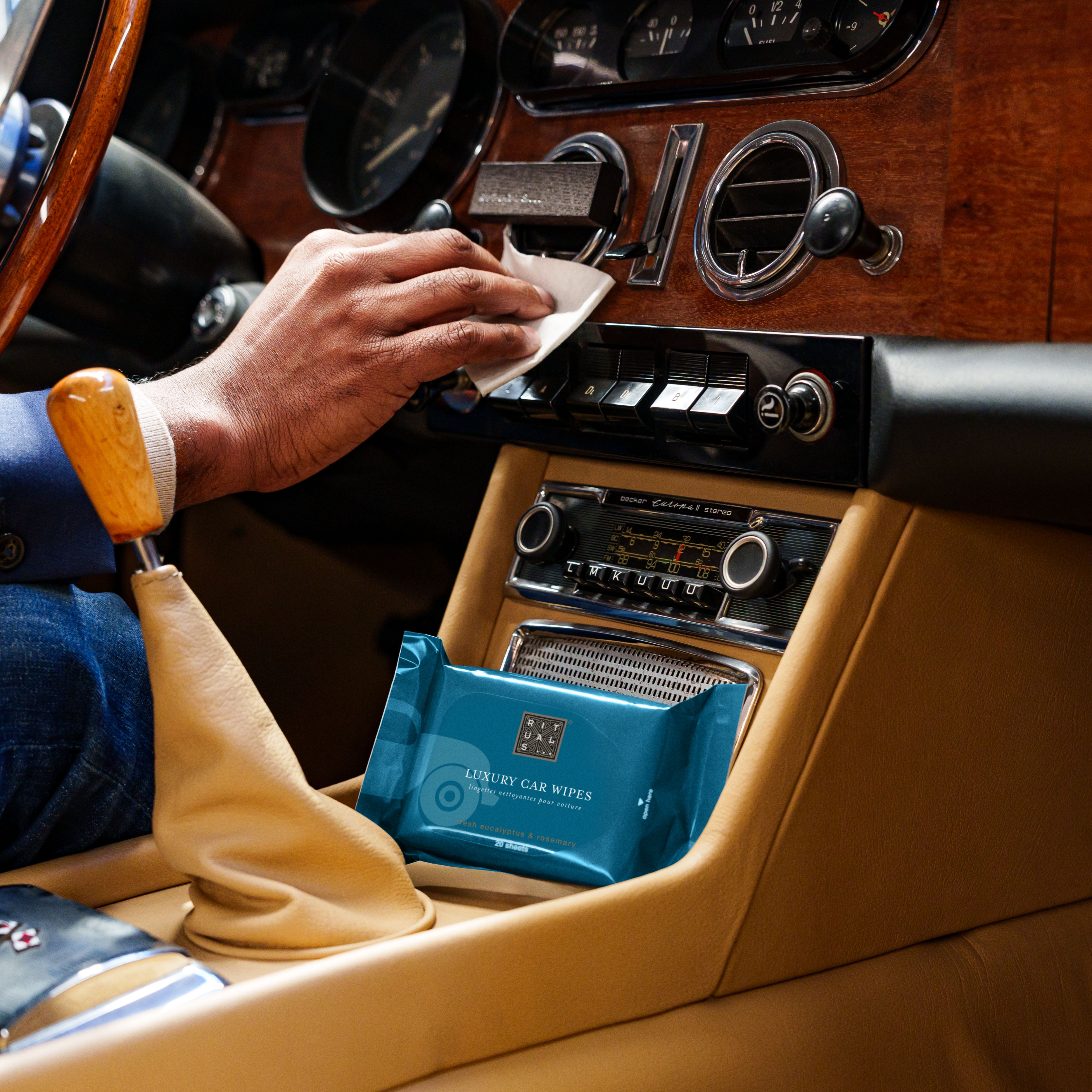 The Ritual of Hammam Car Wipes Lifestyle with Product