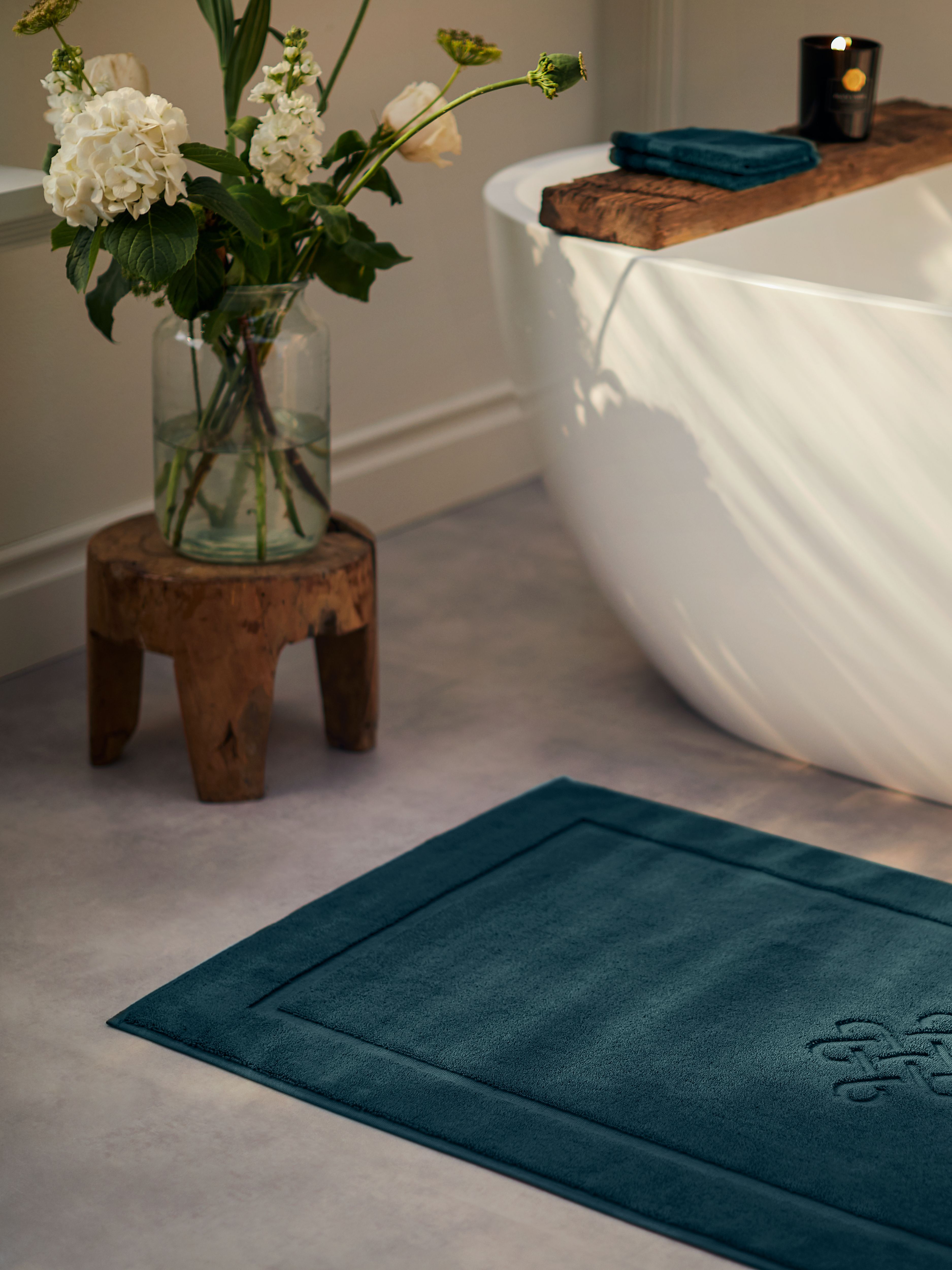Super Smooth Cotton Bath Mat 70x120cm Petrol