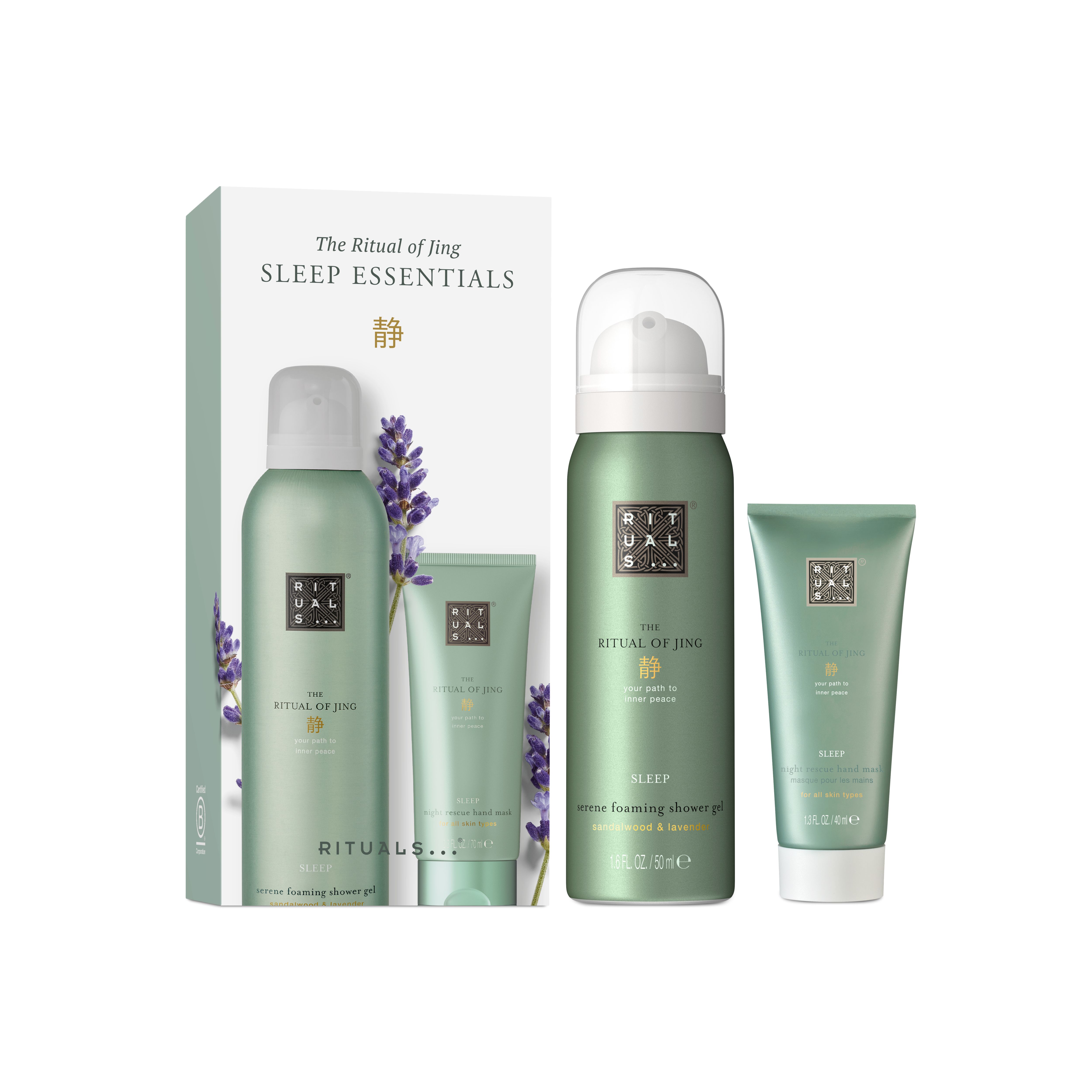 gift set: jing sleep foaming shower gel 50ml, jing sleep pillow mist 20ml, jing, 70 ml, RITUALS