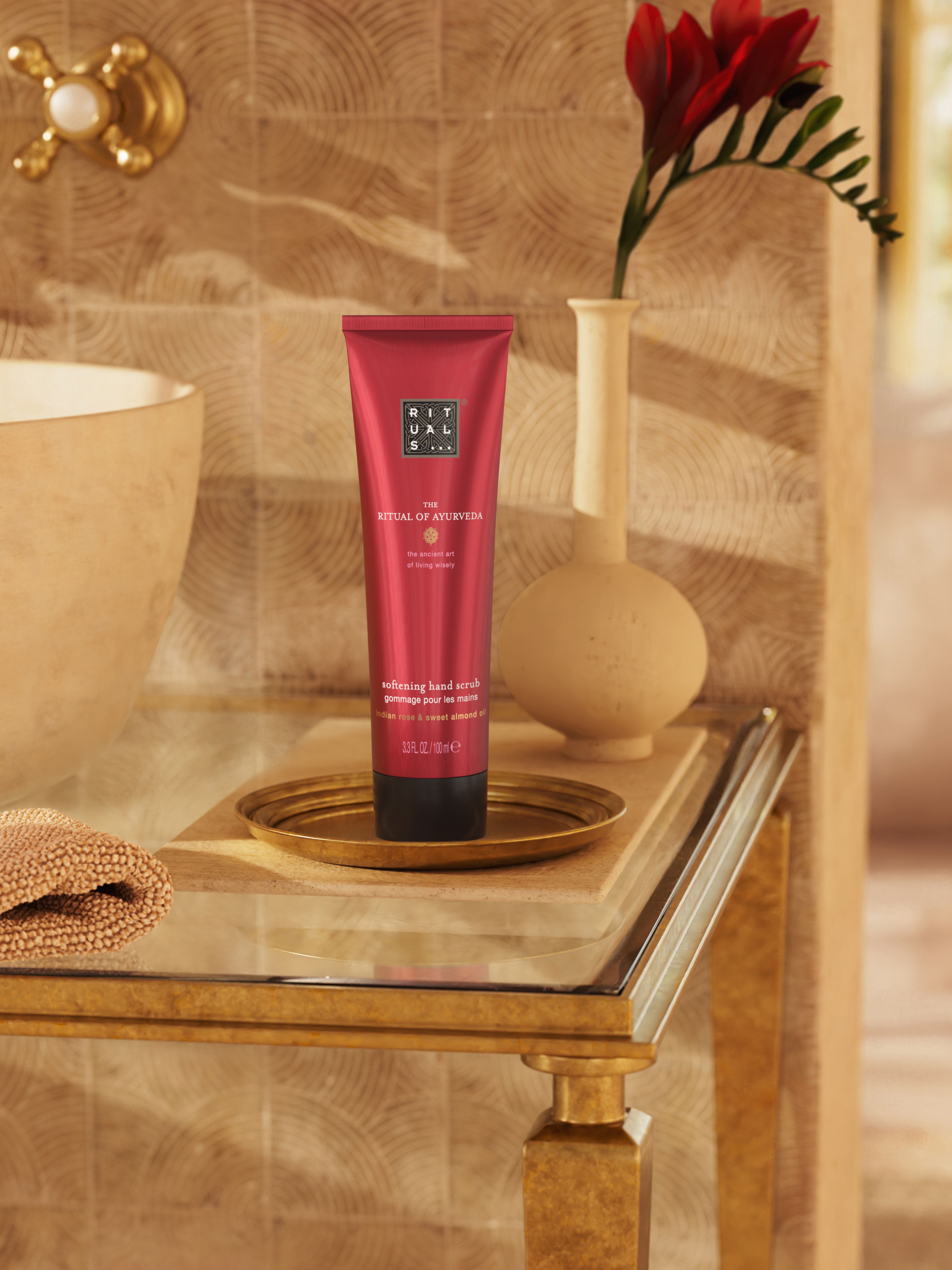 The Ritual of Ayurveda Hand Scrub Lifestyle with Product