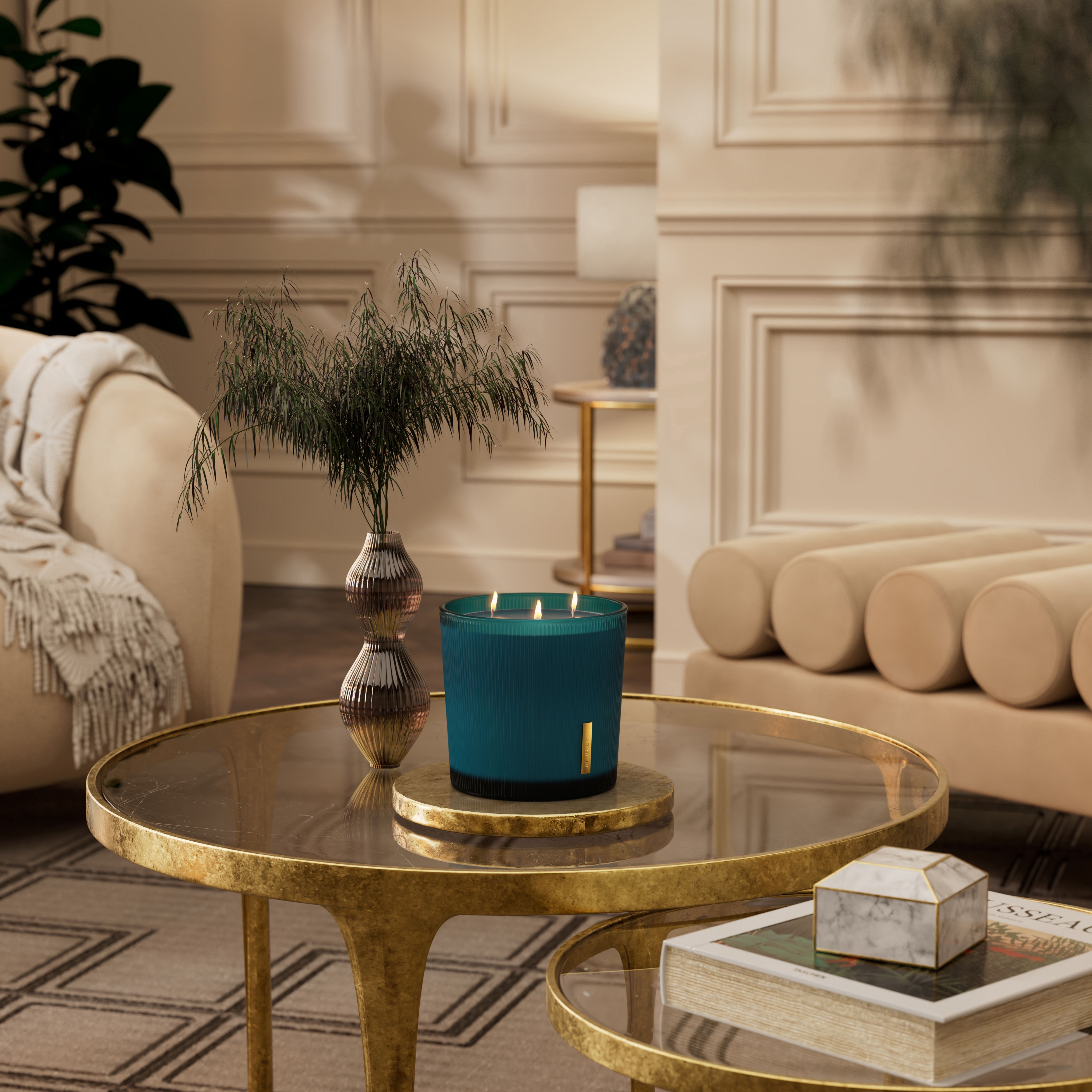 The Ritual of Hammam Scented Candle 840g Lifestyle with Product