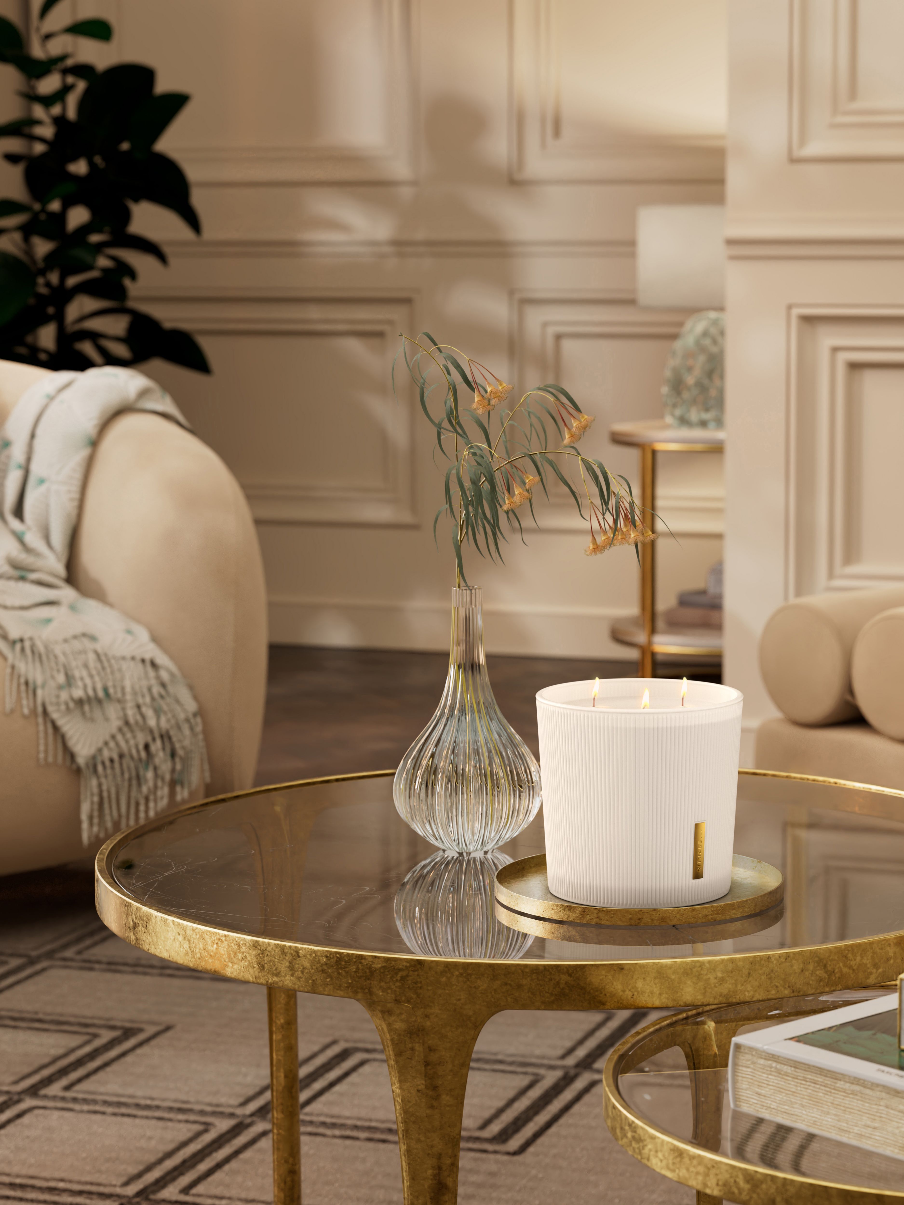 The Ritual of Karma Scented Candle 840g Lifestyle with Product