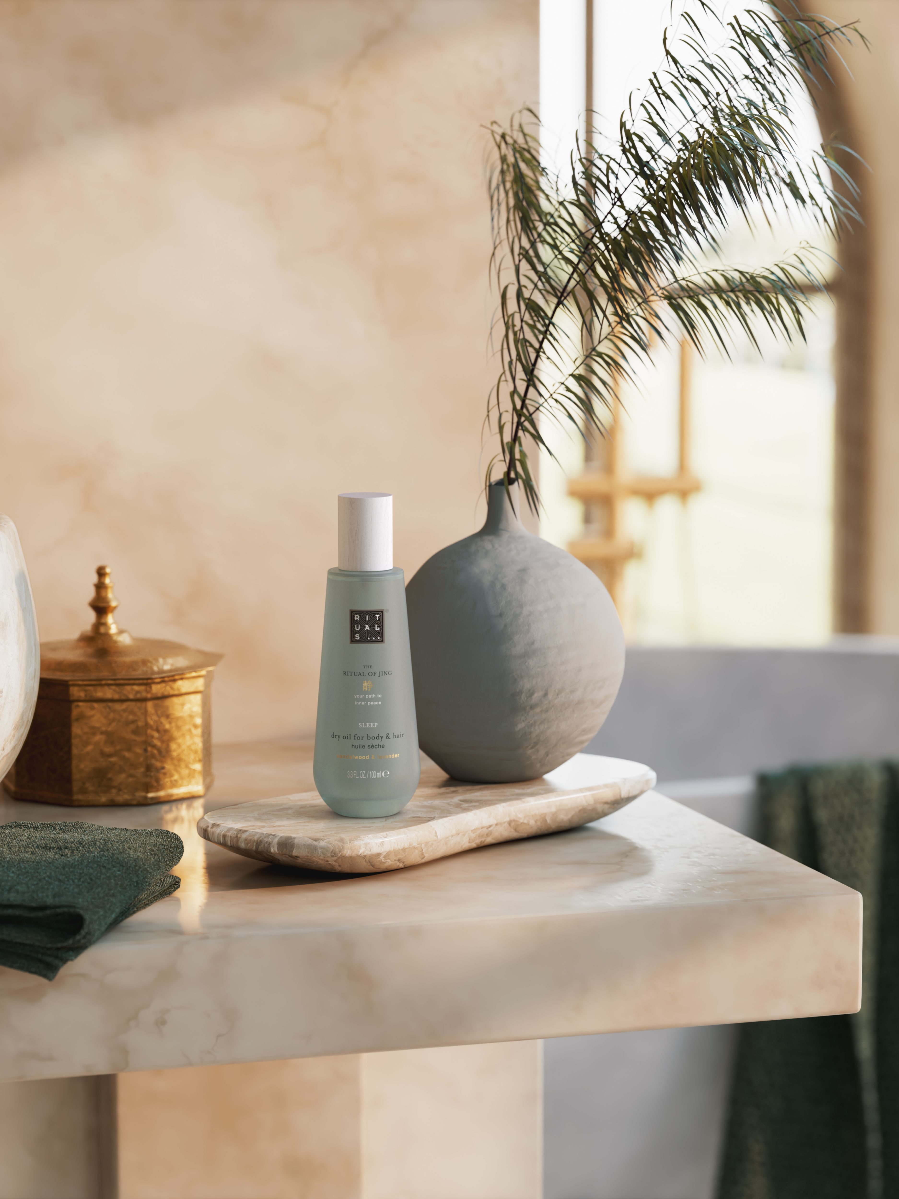 The Ritual of Jing Dry Oil Lifestyle with Product