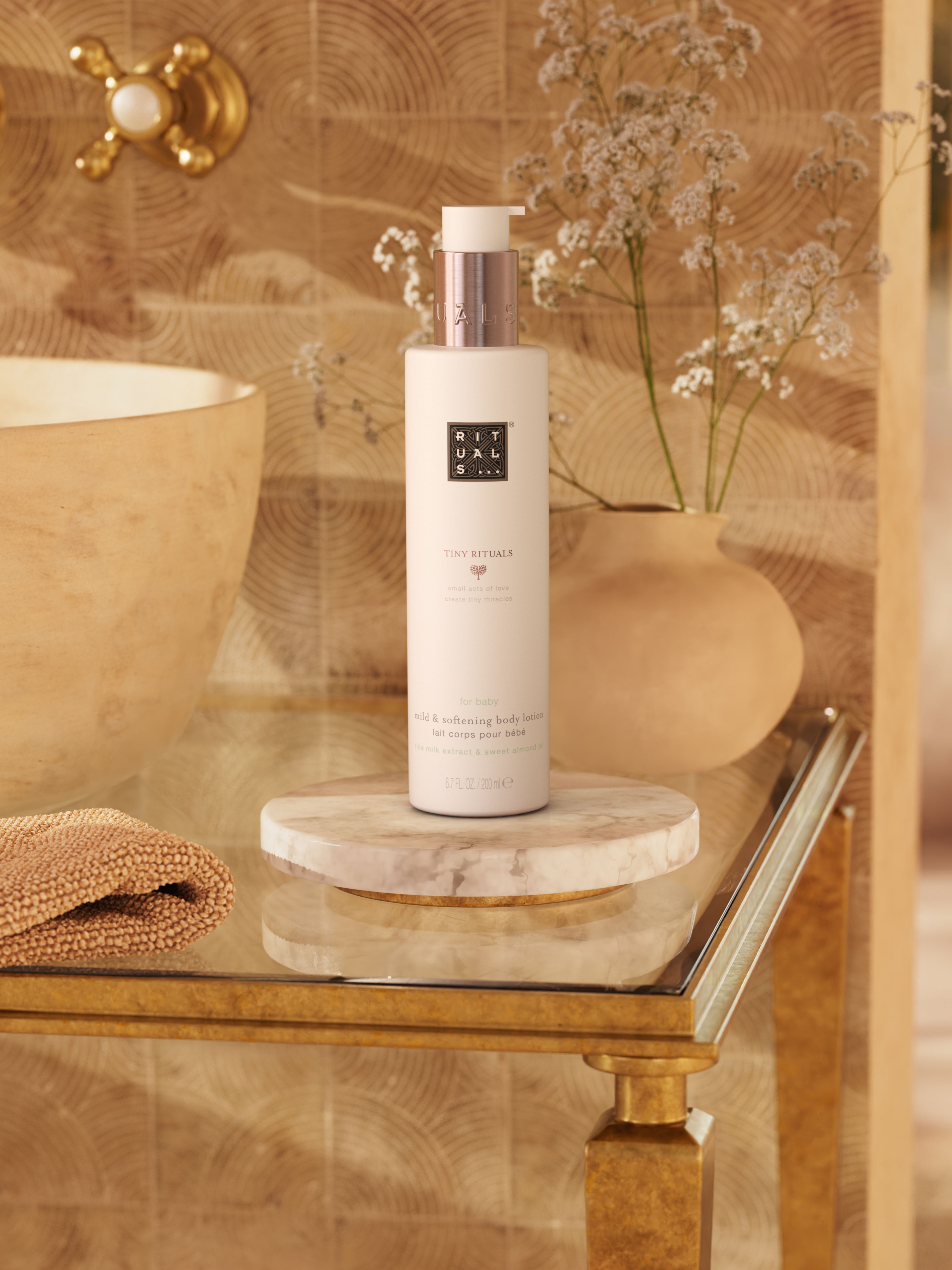 Tiny Rituals Baby Body Lotion 200ml Lifestyle with Product