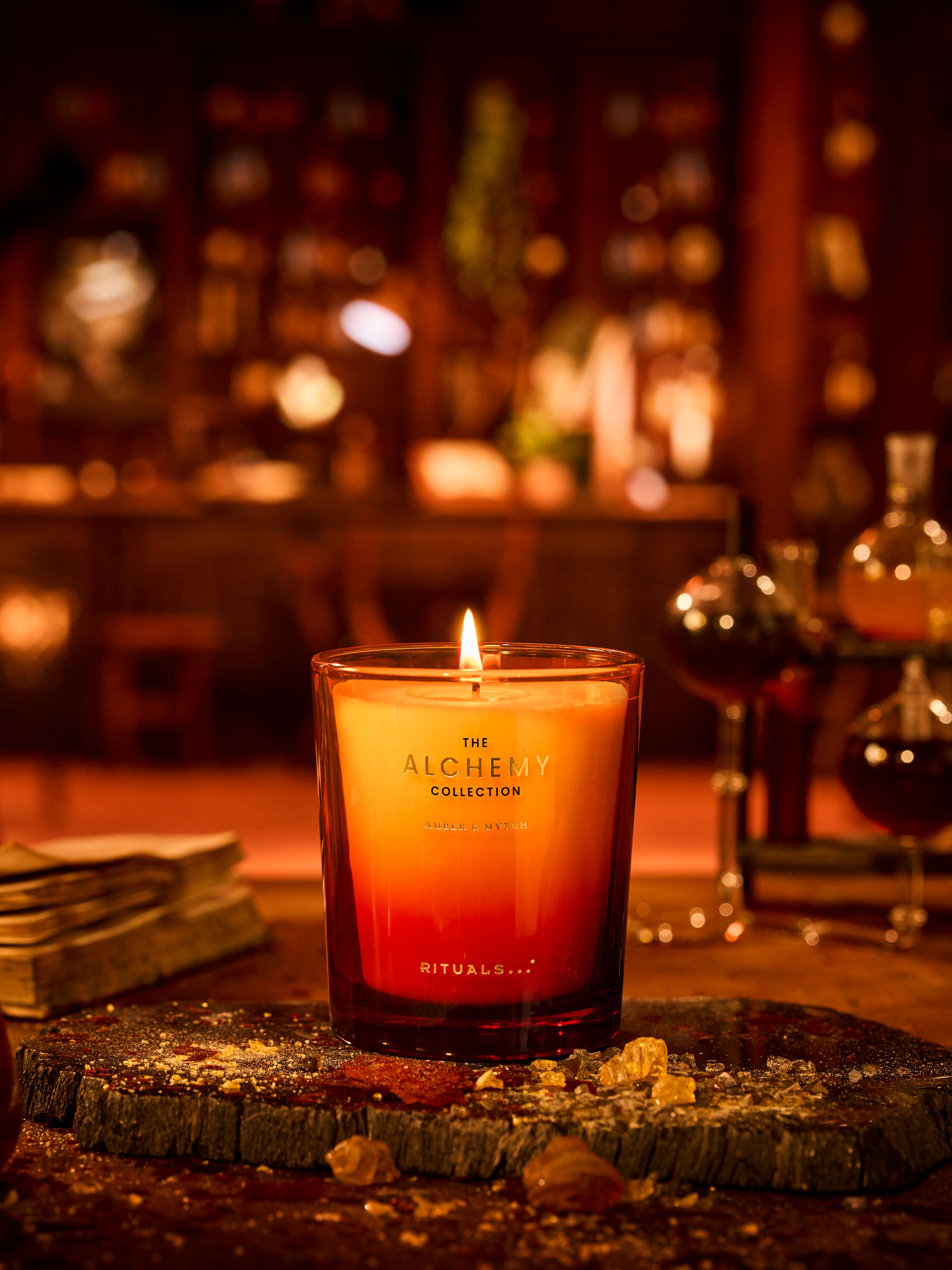 The Alchemy Collection Scented Candle Lifestyle with Product