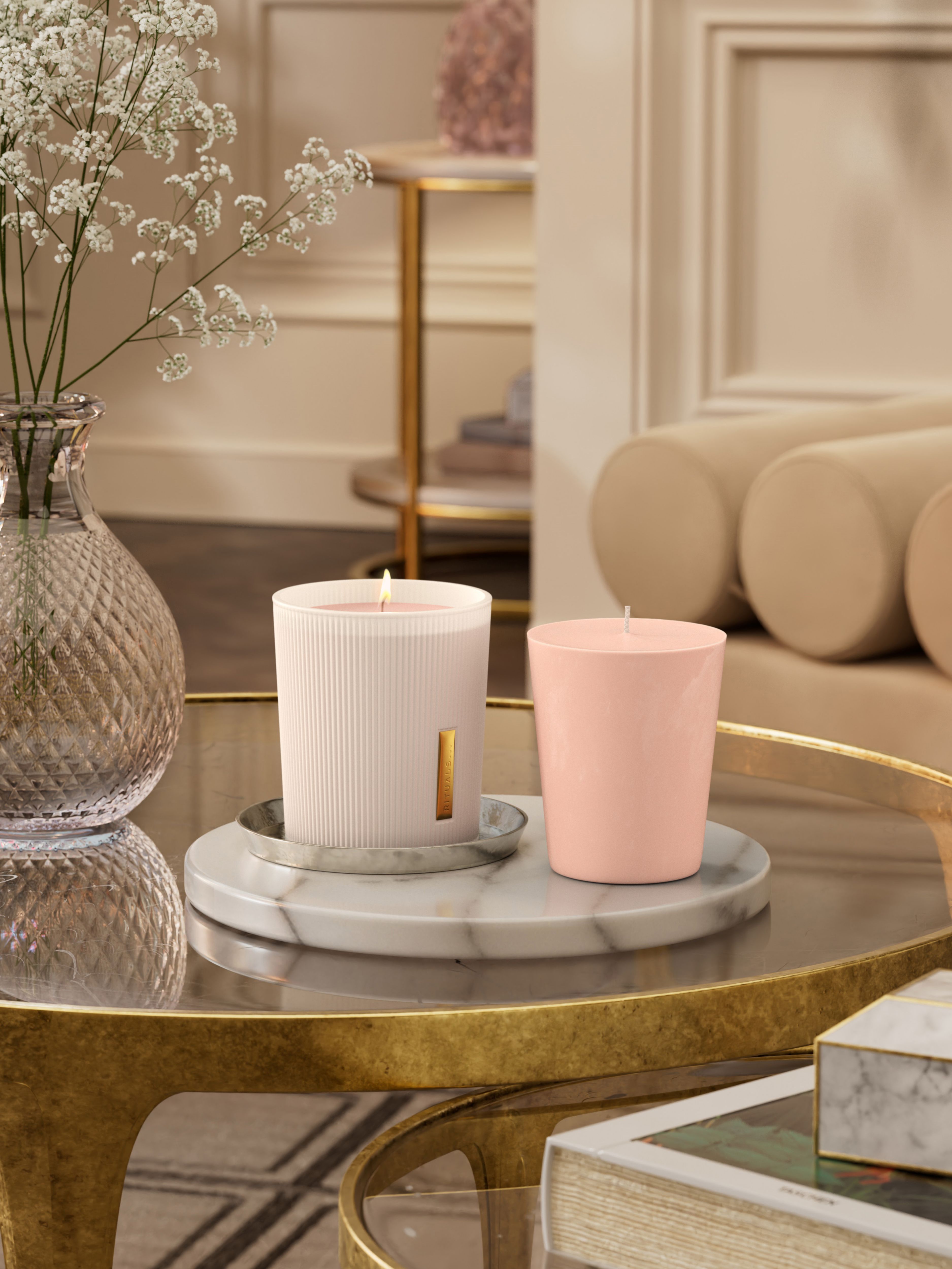 The Ritual of Sakura Refill Scented Candle 290g Lifestyle with Product