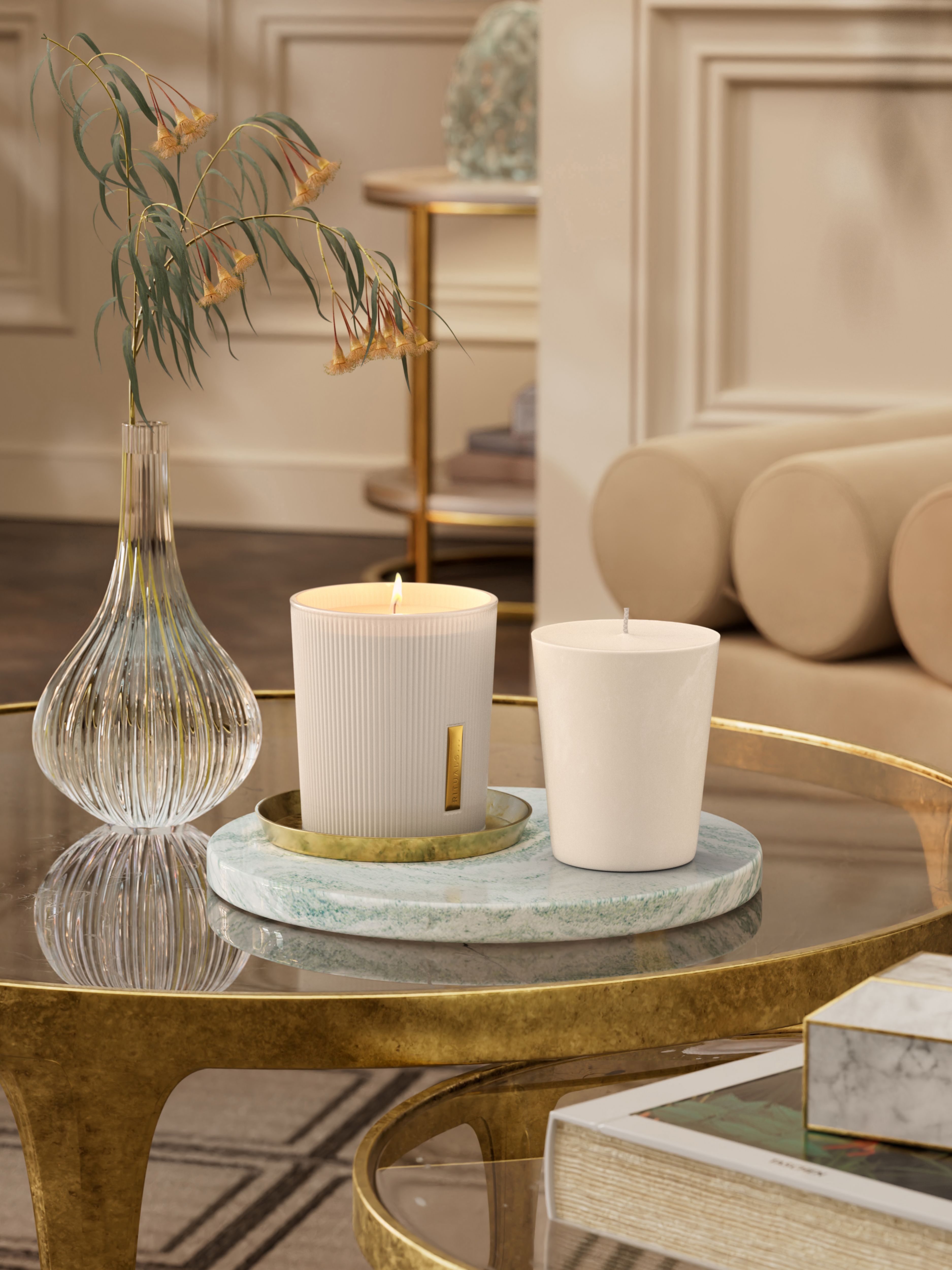 The Ritual of Karma Refill Scented Candle 290g Lifestyle with Product