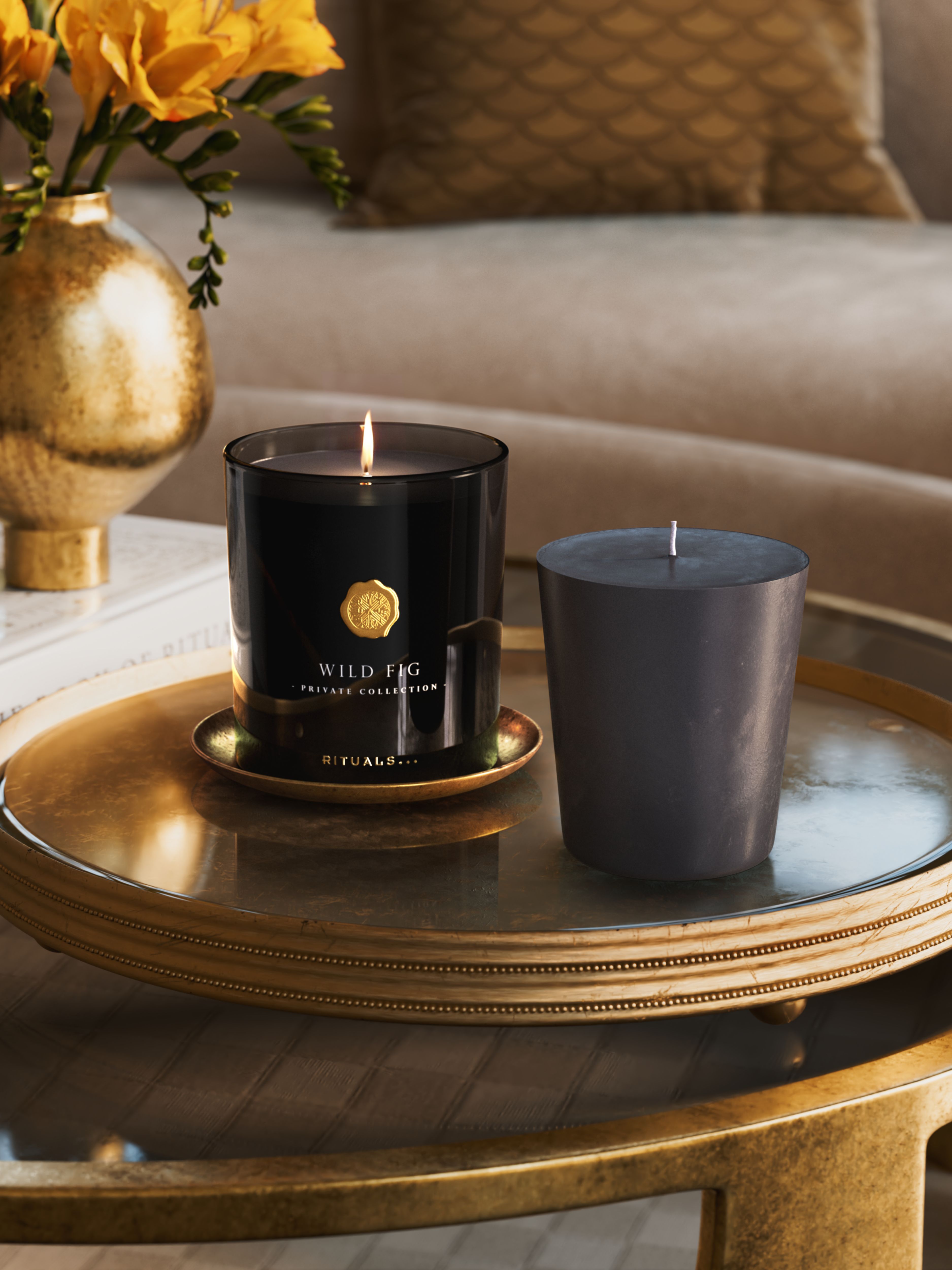 Wild Fig Refill Scented Candle 360g Lifestyle with Product