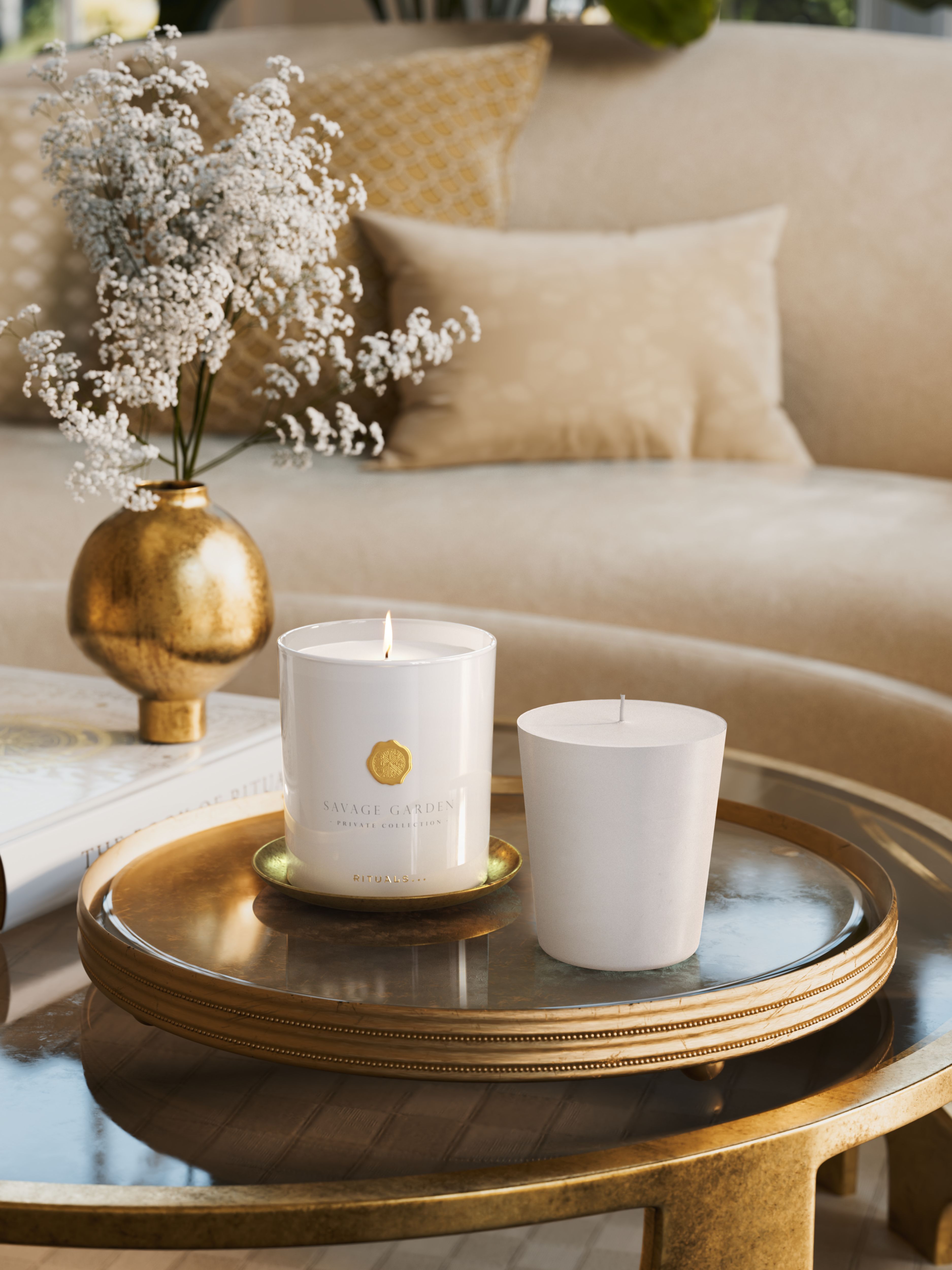 Savage Garden Refill Scented Candle 360g Lifestyle with Product