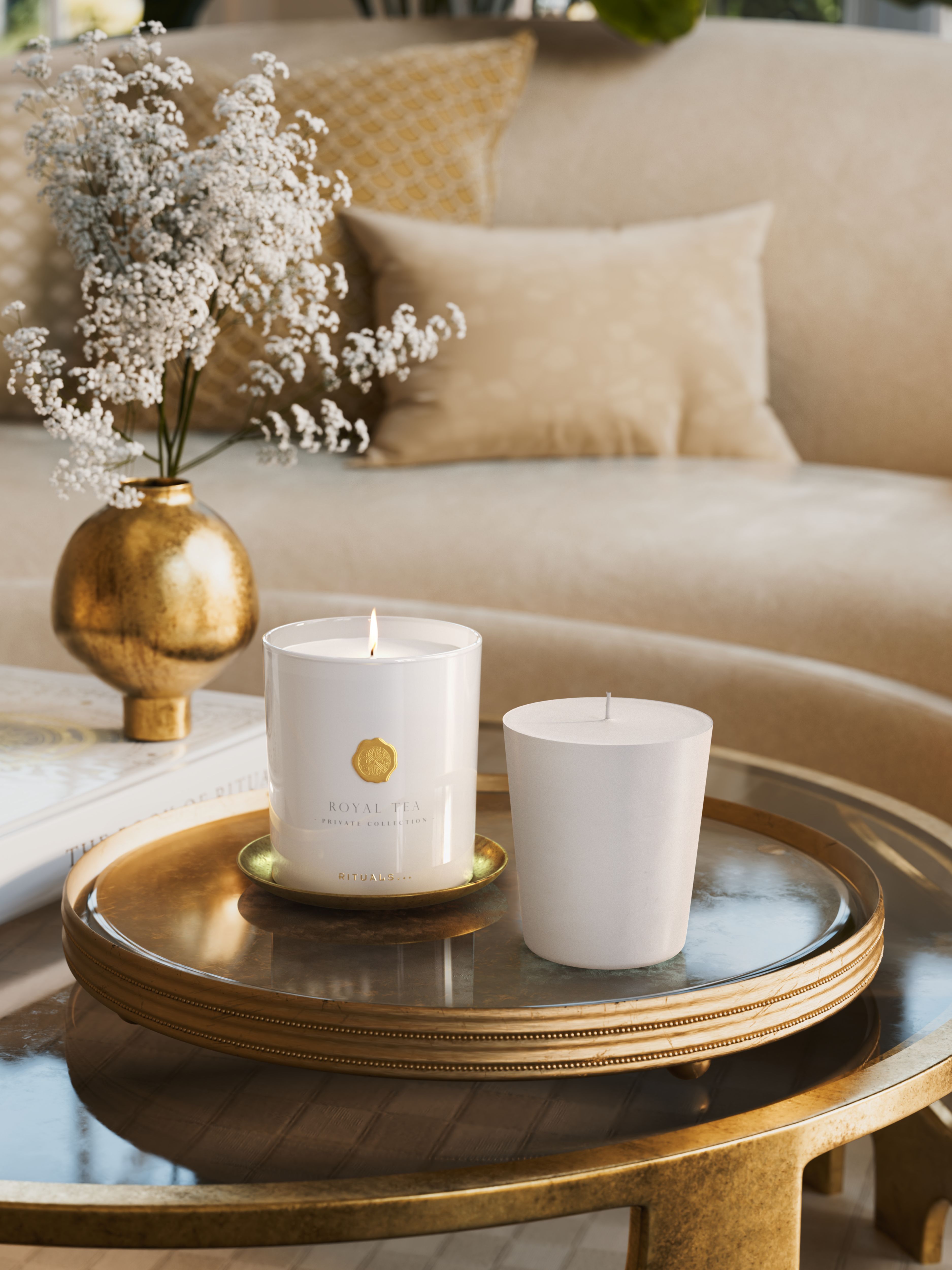 Royal Tea Refill Scented Candle 360g Lifestyle with Product