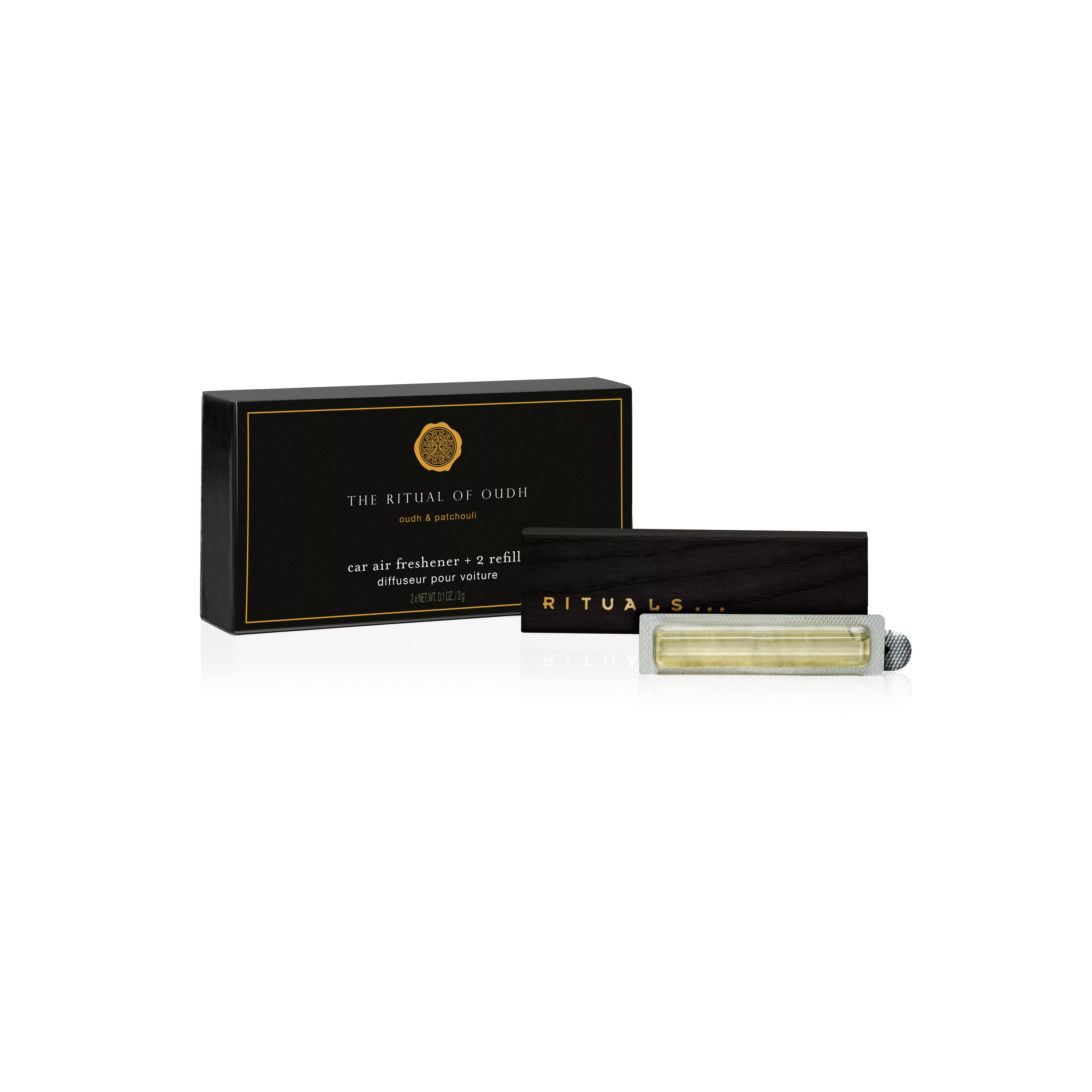 odorizant pentru mașină, oudh, Negru, 2x3 gr, RITUALS