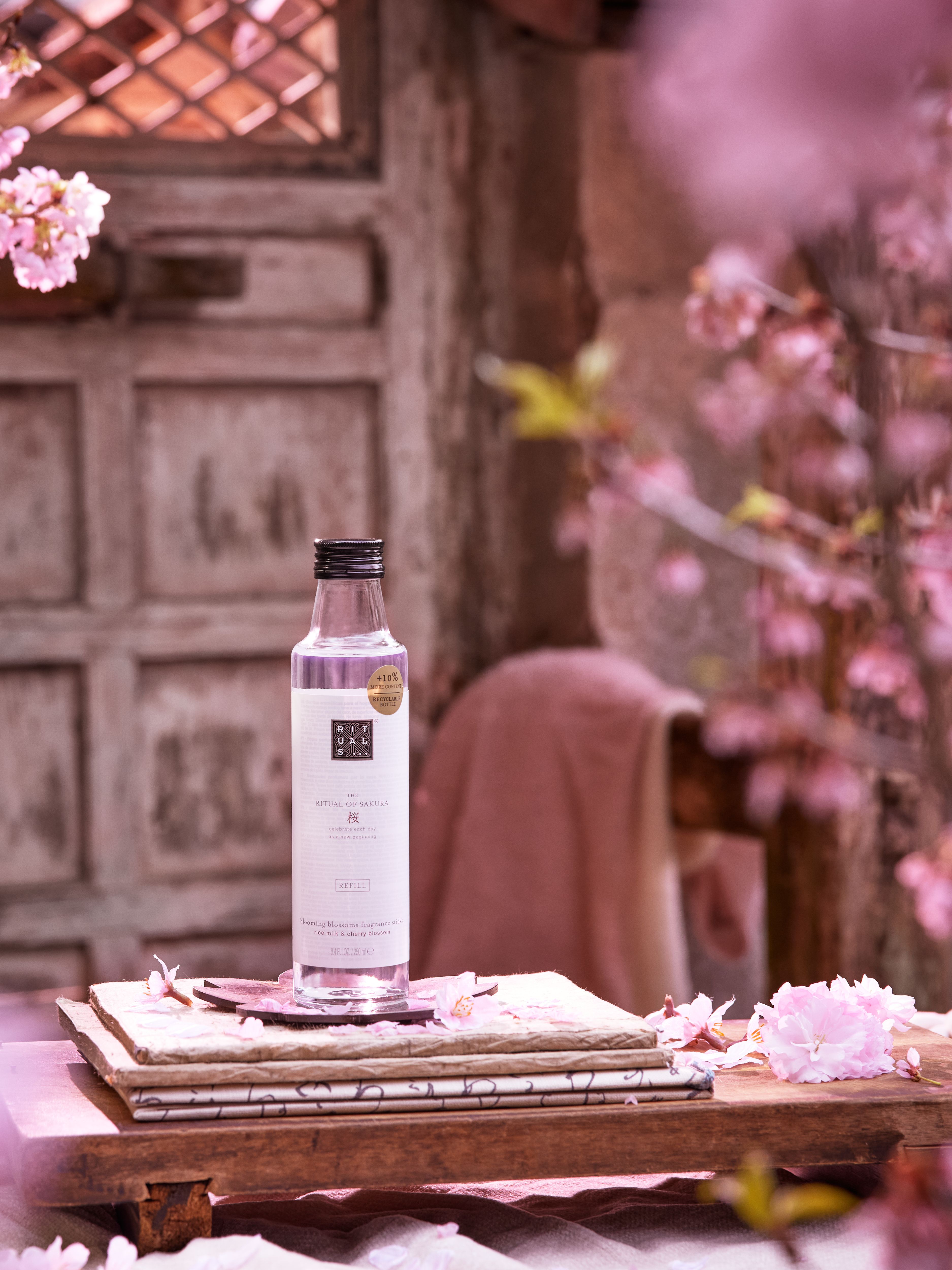 The Ritual of Sakura Refill  Fragrance Sticks Lifestyle with Product
