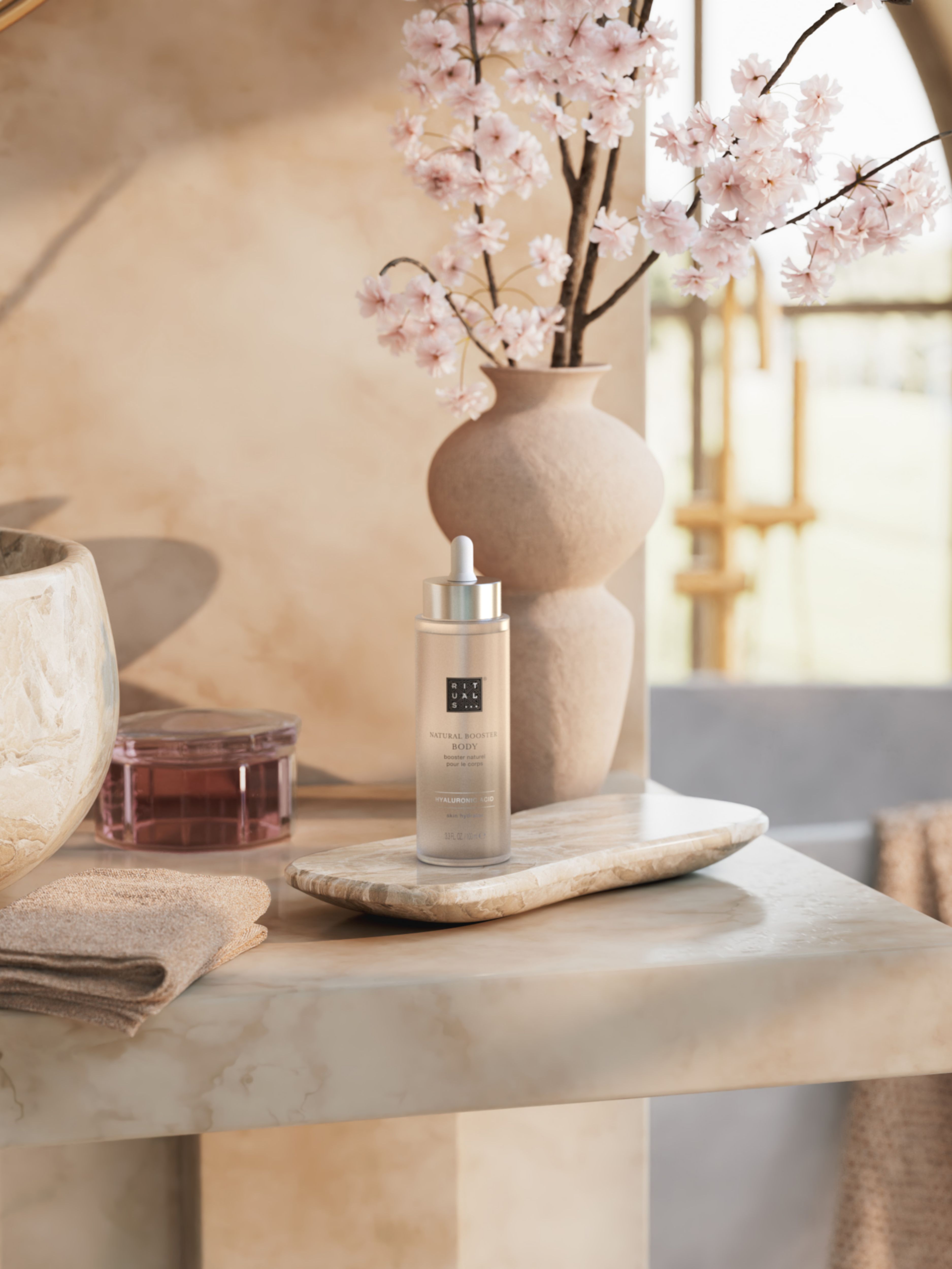 Natural Booster Body Hyaluronic Acid Lifestyle with Product