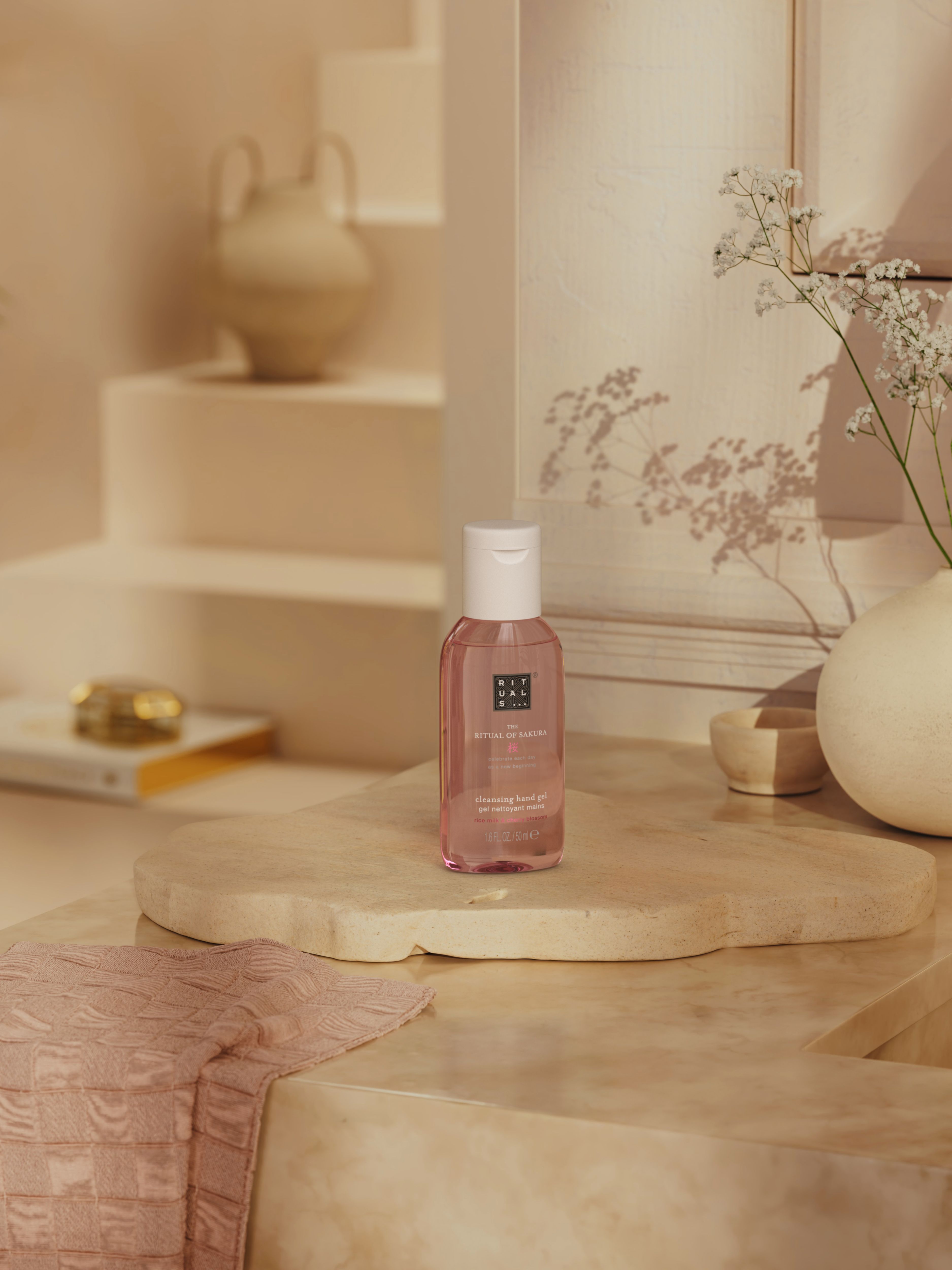 The Ritual of Sakura Cleansing Hand Gel Lifestyle with Product