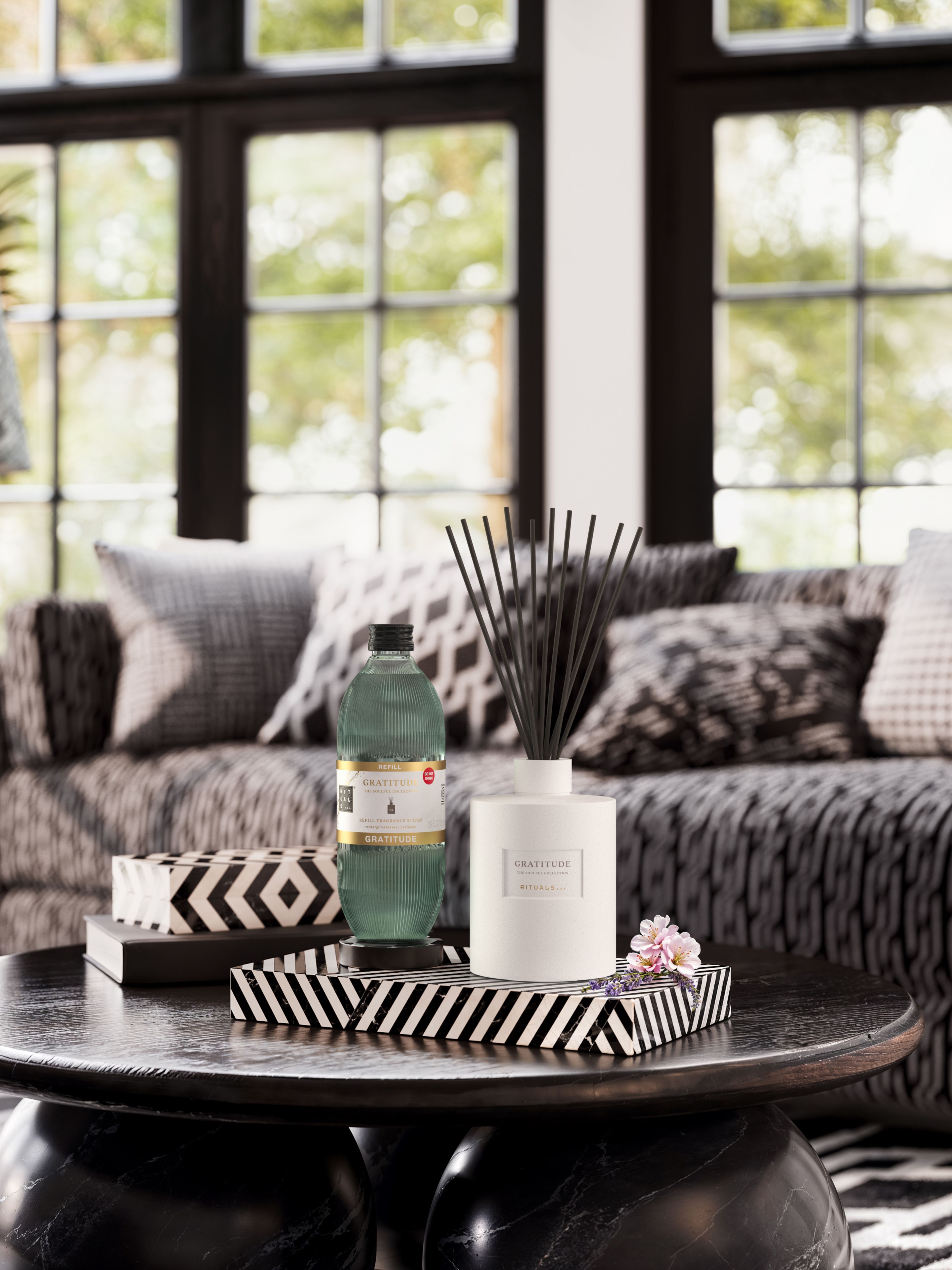 Gratitude - Refill Fragrance Sticks 500ml Lifestyle with Product