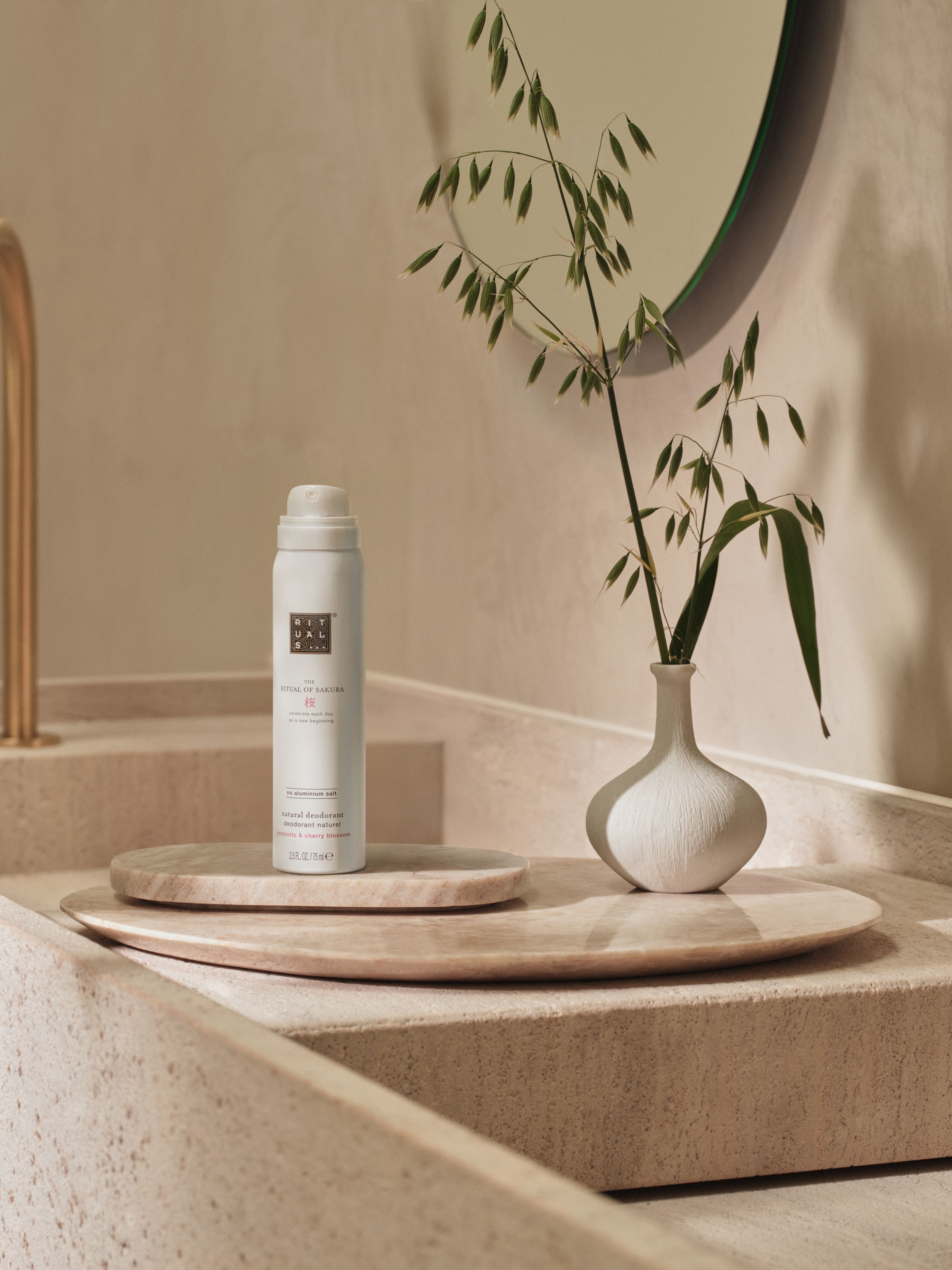The Ritual of Sakura Natural Deodorant 75ml Lifestyle with Product