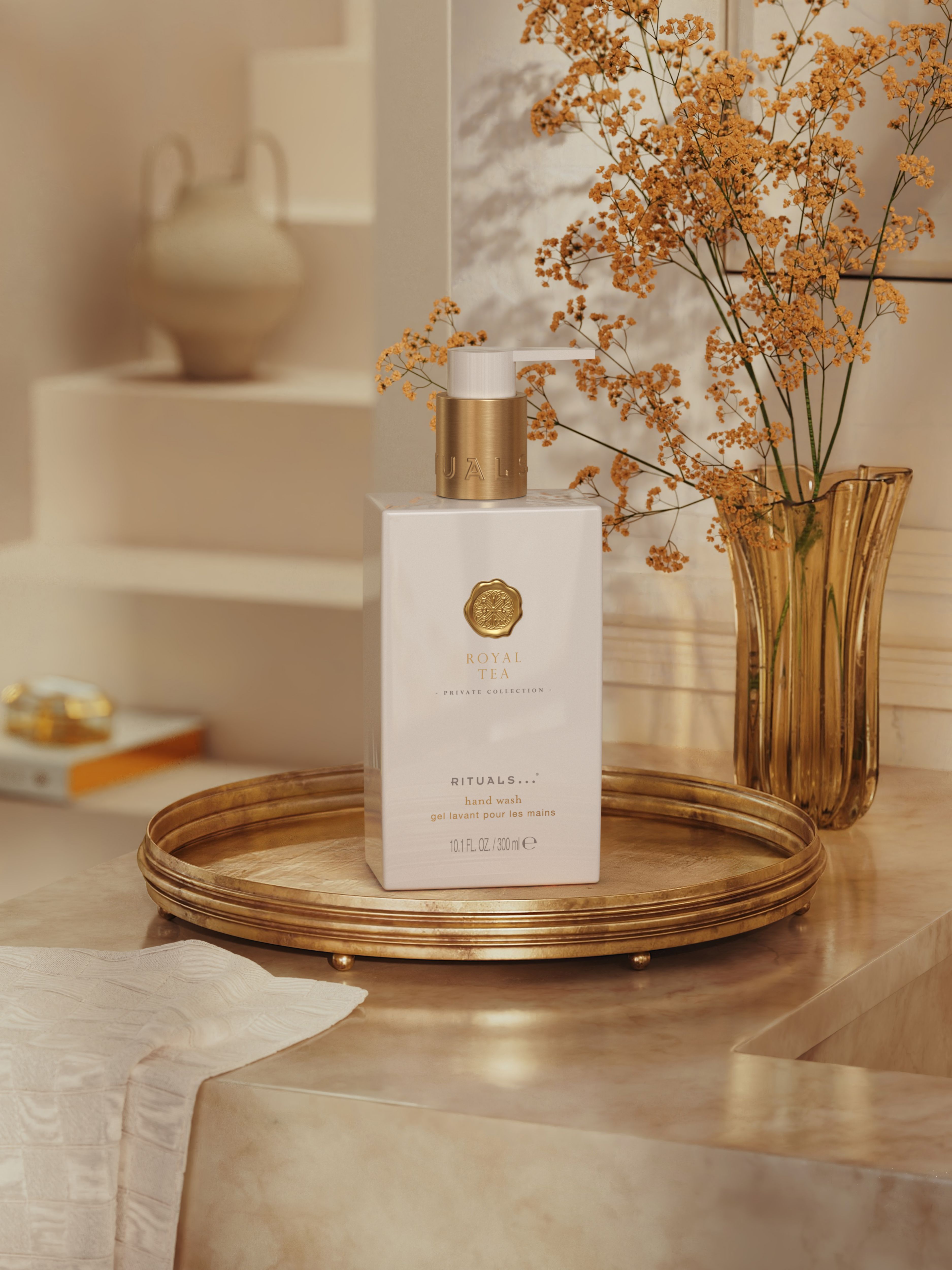 Royal Tea Hand Wash 300ml Lifestyle with Product