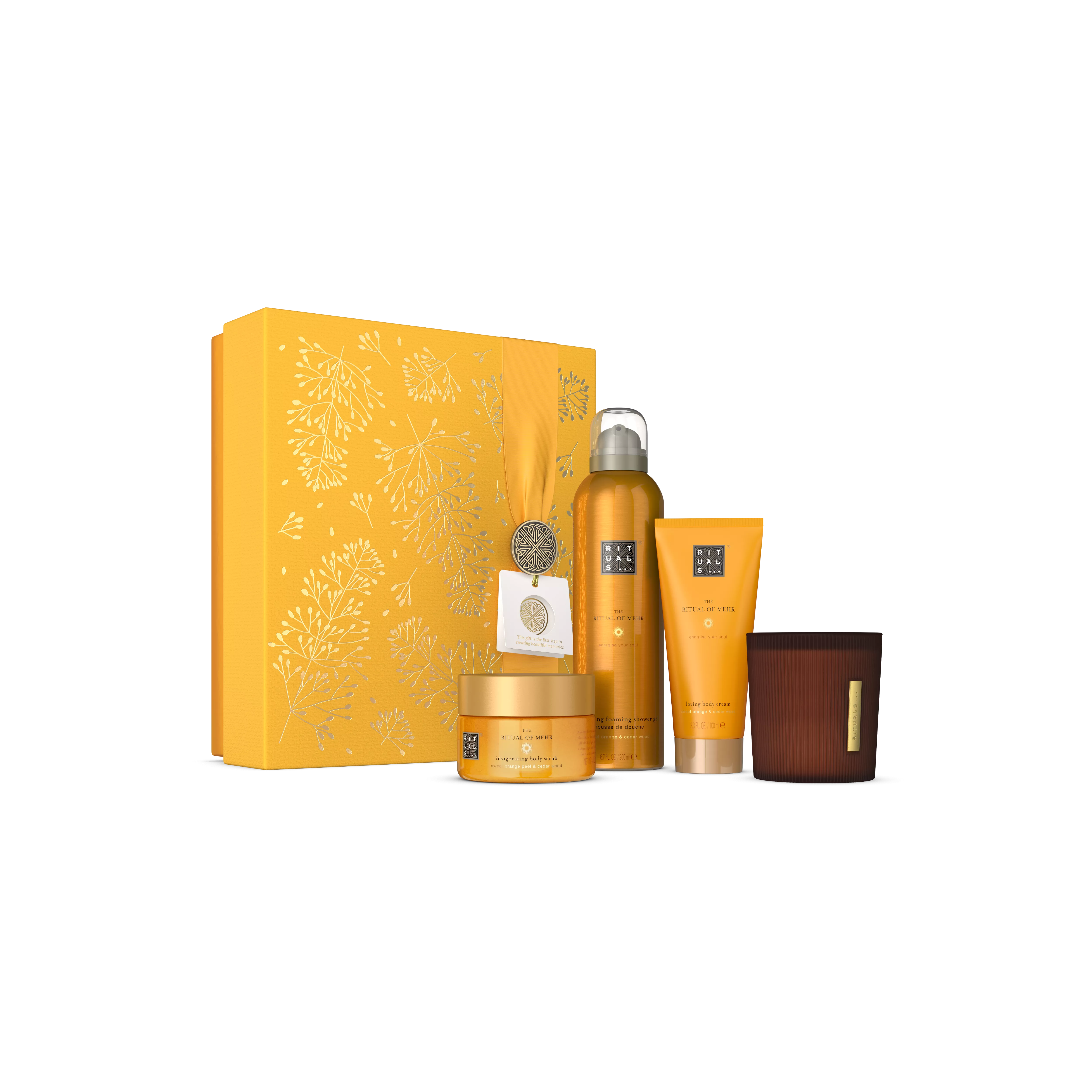 foaming shower gel 200ml, body cream 100ml, body scrub 125g, scented candle 140g, mehr, Orange, RITUALS