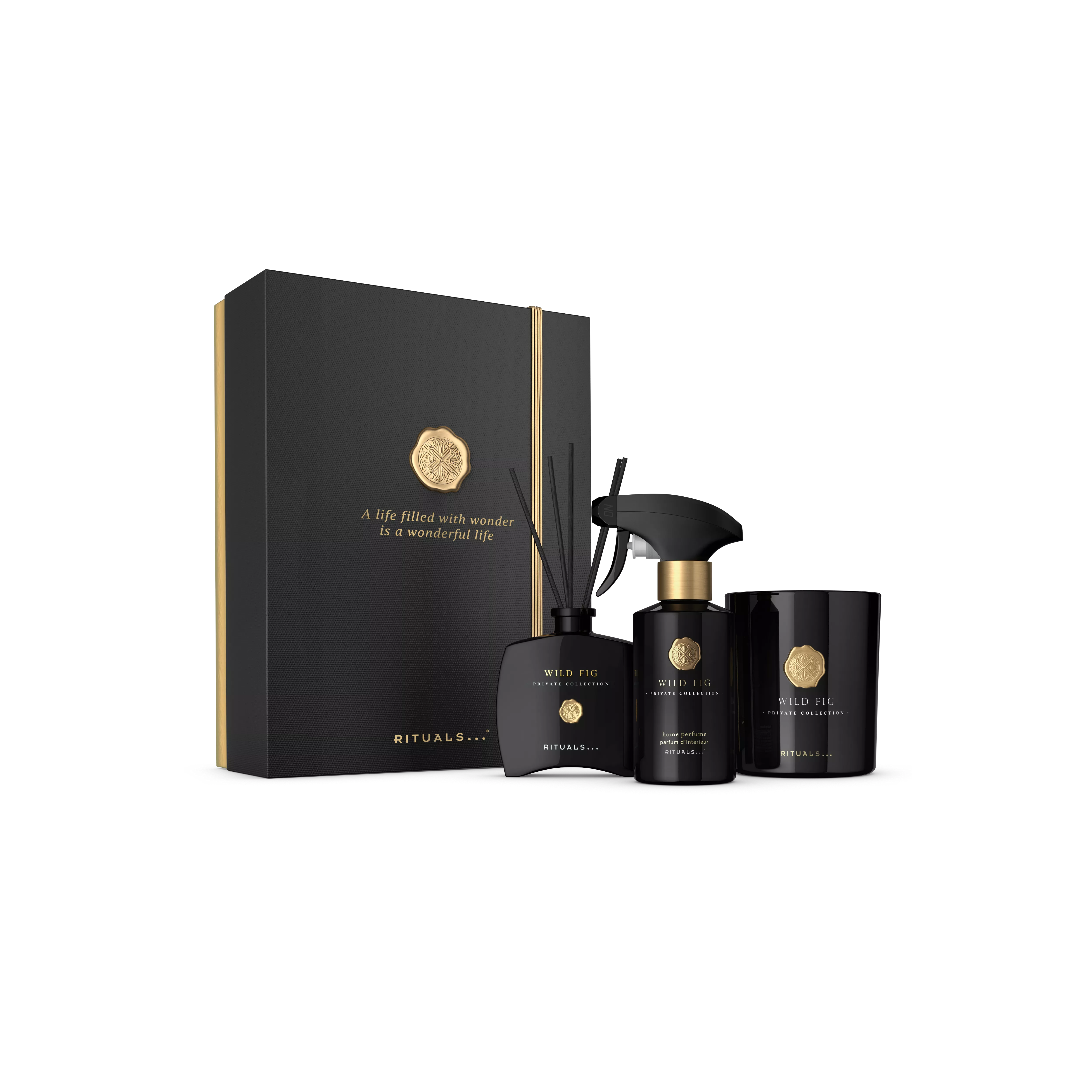 scented candle 360g, mini fragrance sticks 100ml, home perfume 250ml, privatecollection, Black, RITUALS