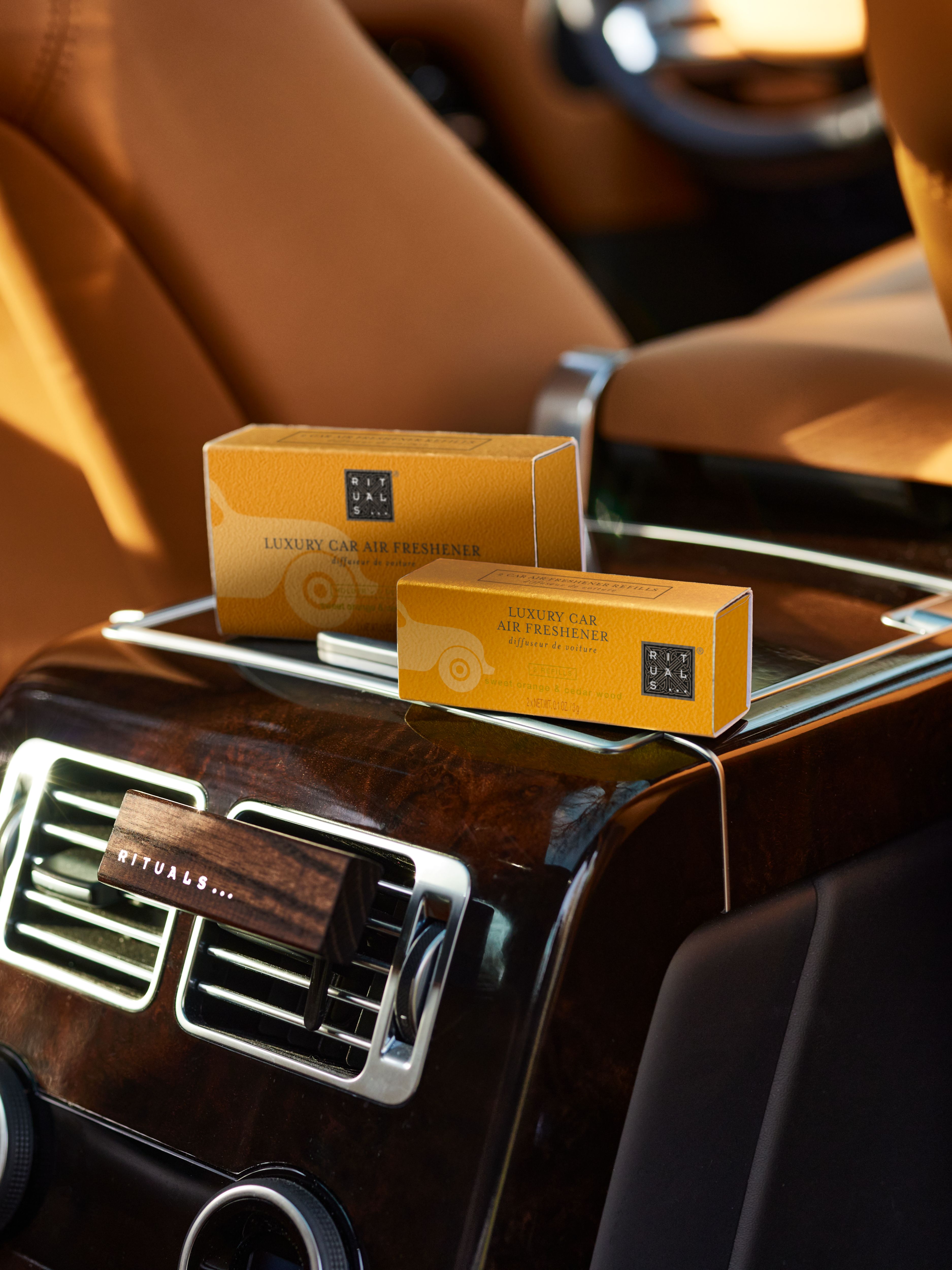 The Ritual of Mehr Refill Car Air Freshener Lifestyle with Product