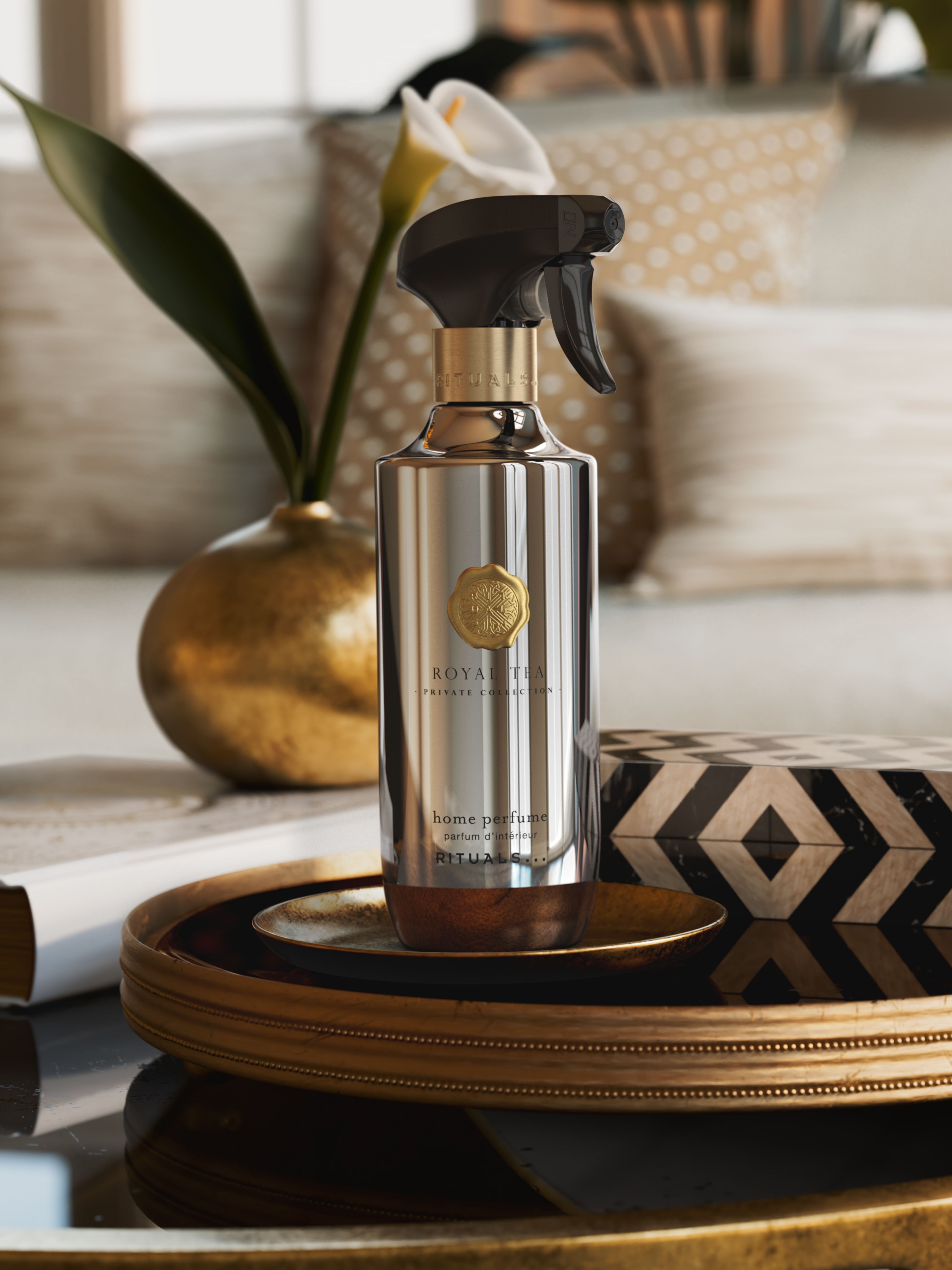 Royal Tea Home Perfume 400ml Lifestyle with Product