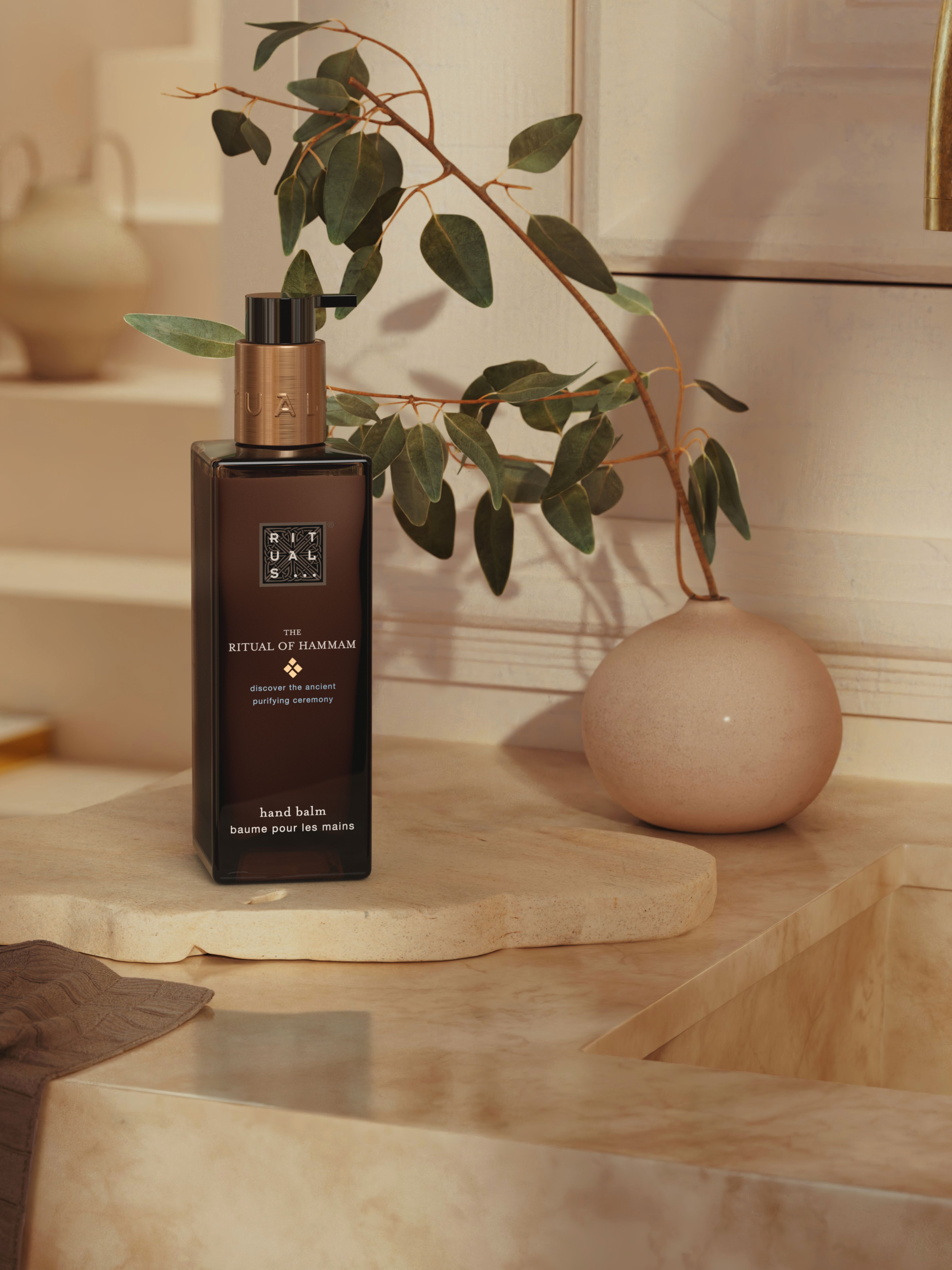 The Ritual of Hammam Hand Balm 175ml Lifestyle with Product