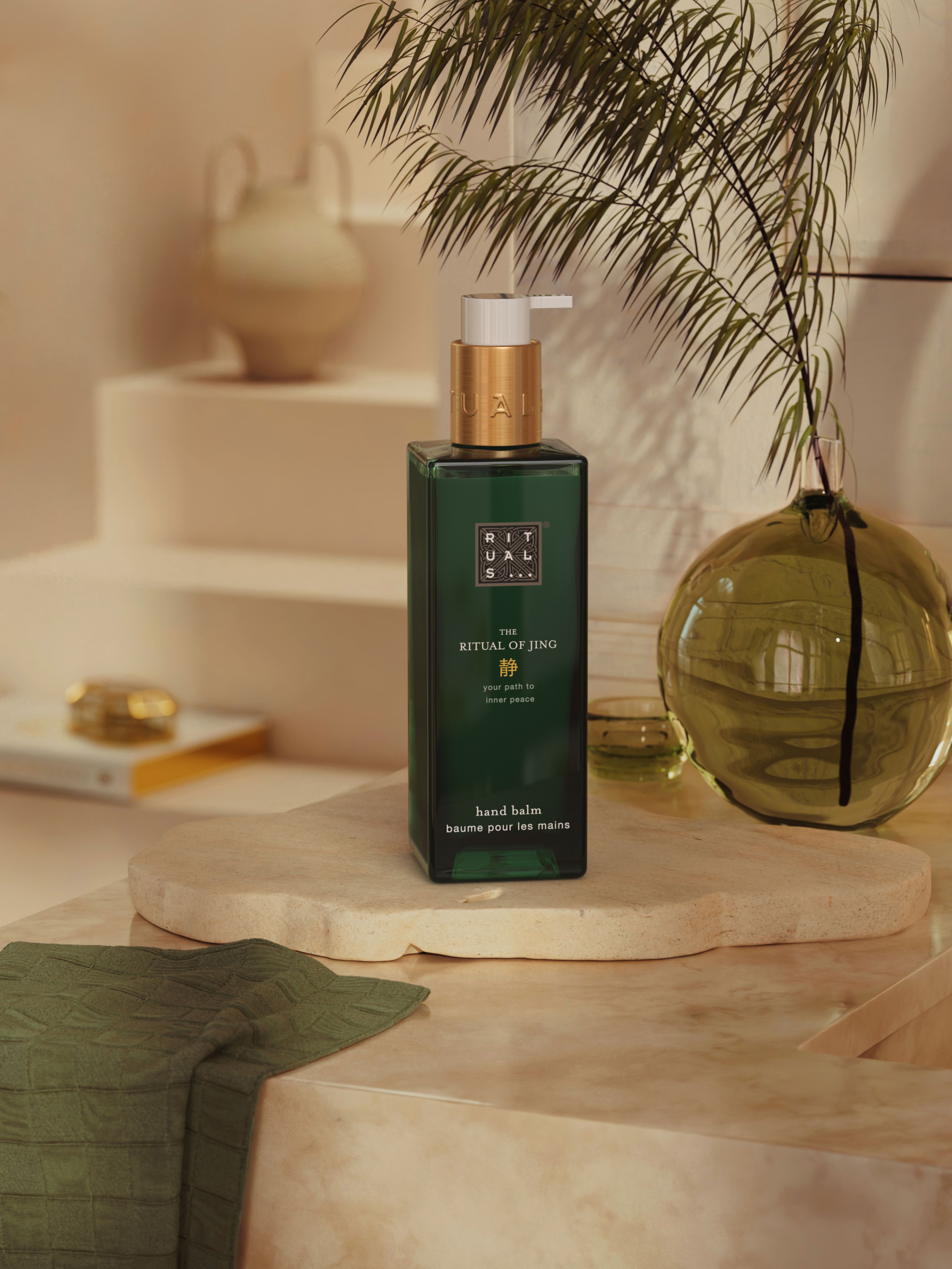 The Ritual of Jing Hand Balm 175ml Lifestyle with Product