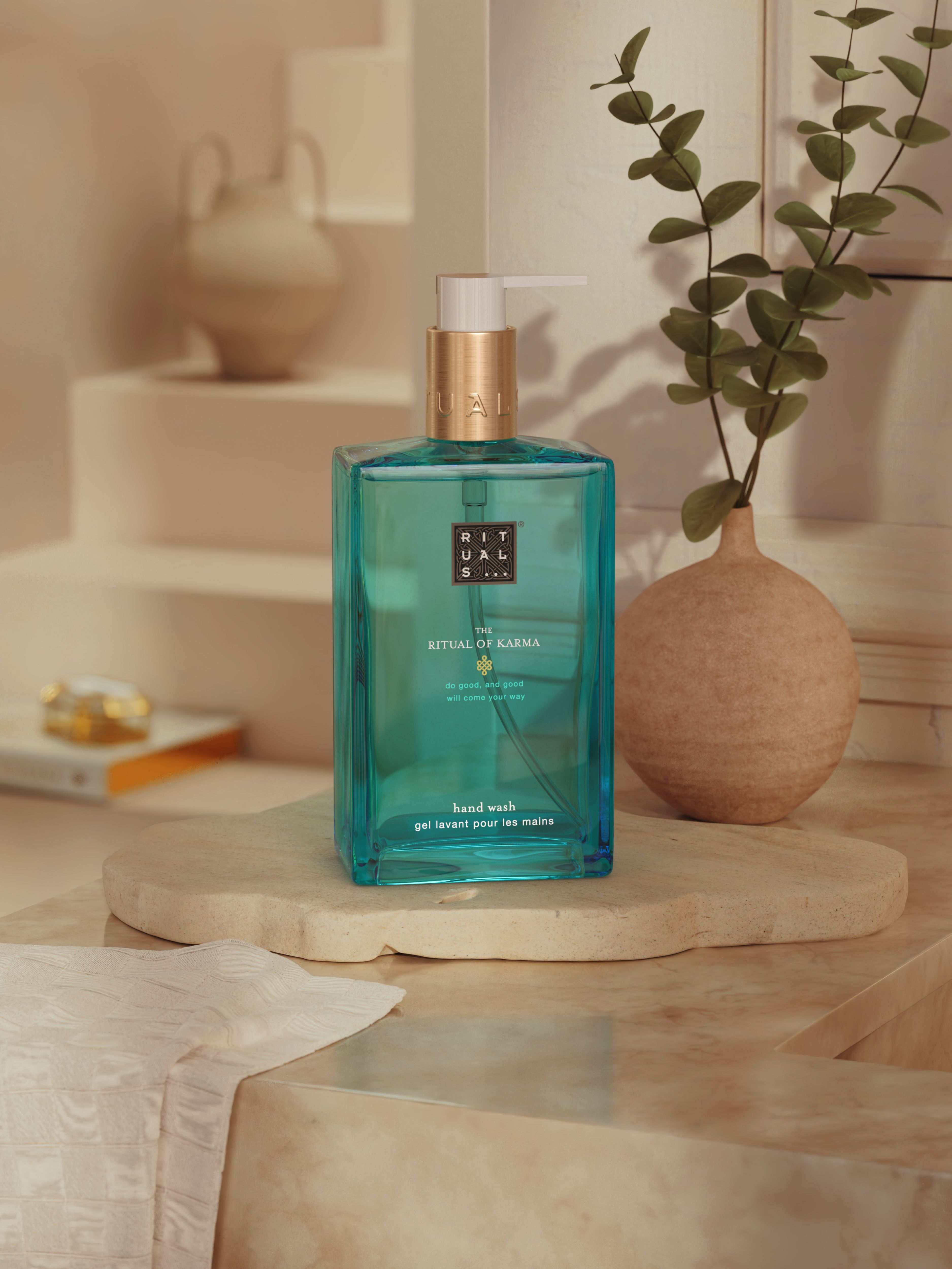 The Ritual of Karma Hand Wash 300ml Lifestyle with Product