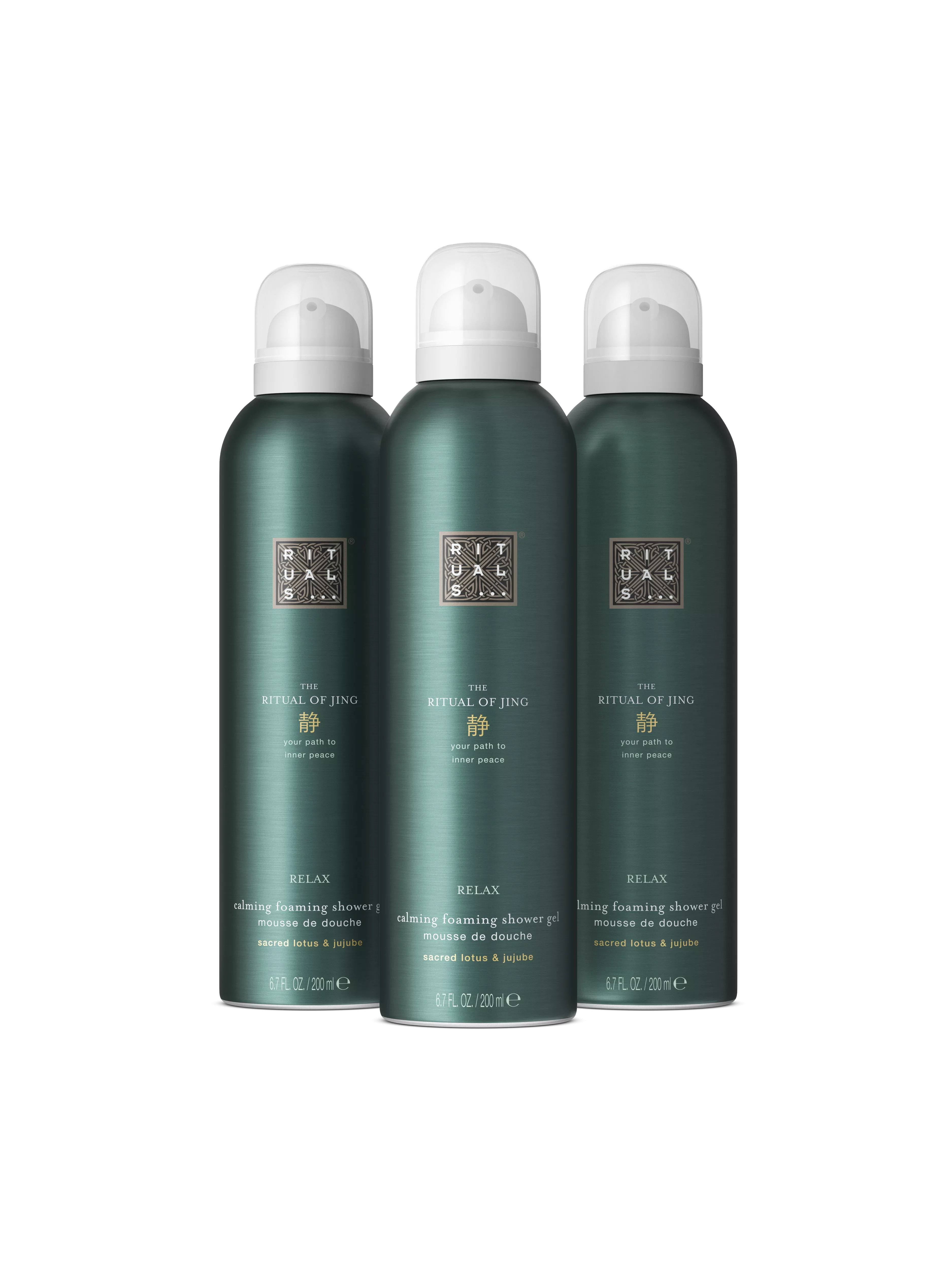 Set aus 3 x Duschschaum, jing, Green, 600 ml, RITUALS
